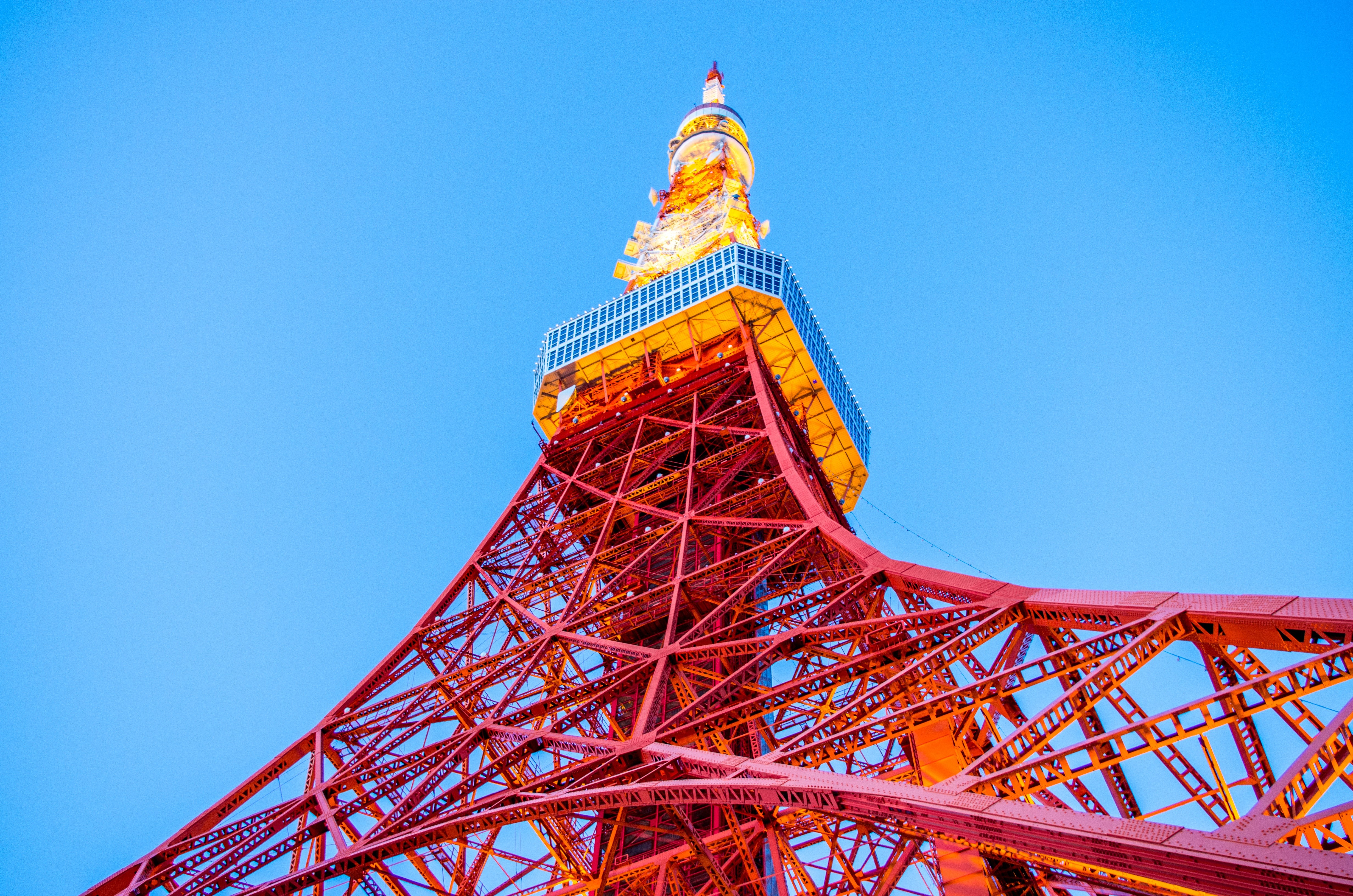 General 4928x3264 Japan Tokyo Tower worm's eye view sky architecture Tokyo red low-angle Asia landmark