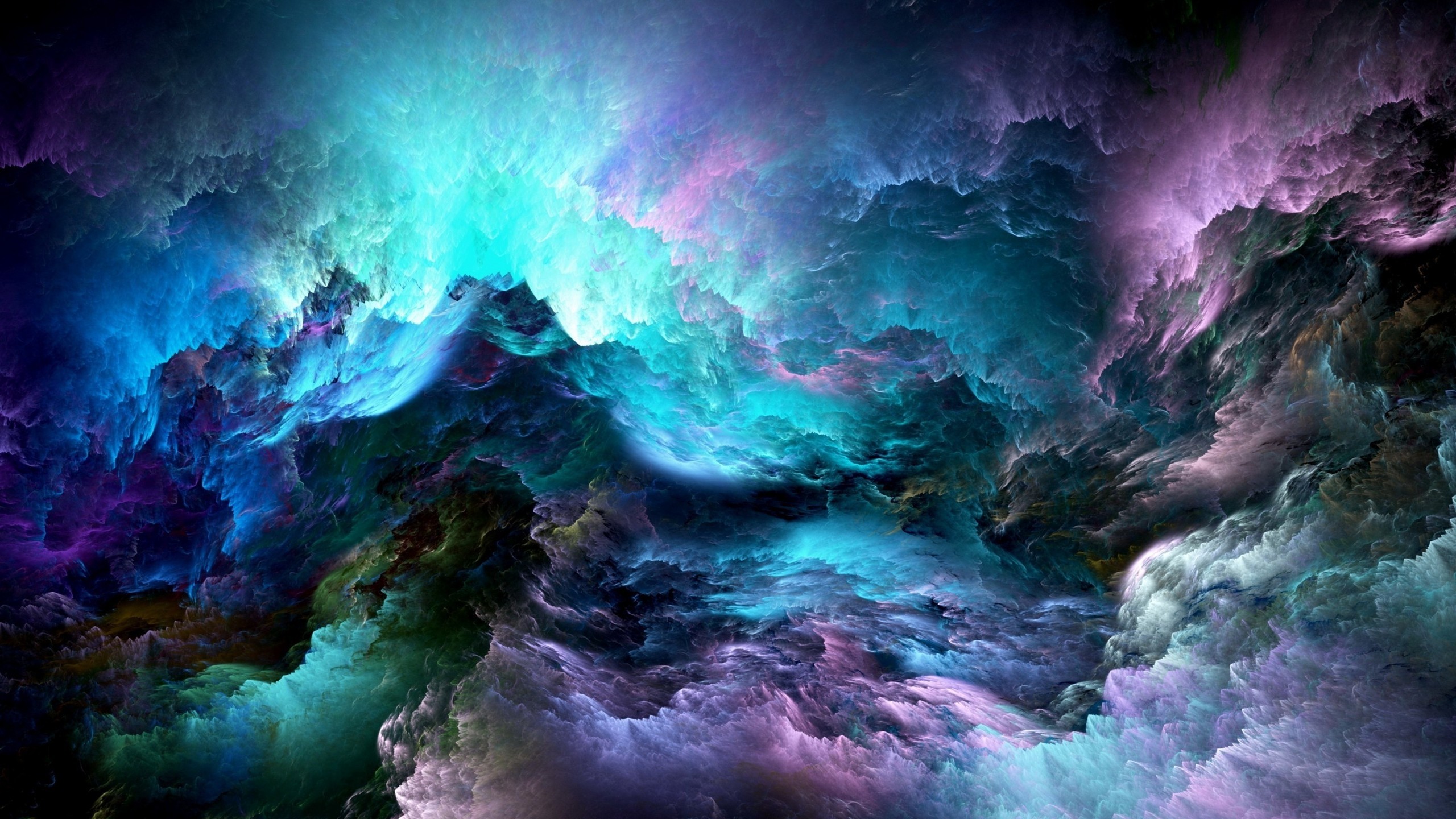General 2560x1440 nebula space colorful cyan blue violet space art digital art