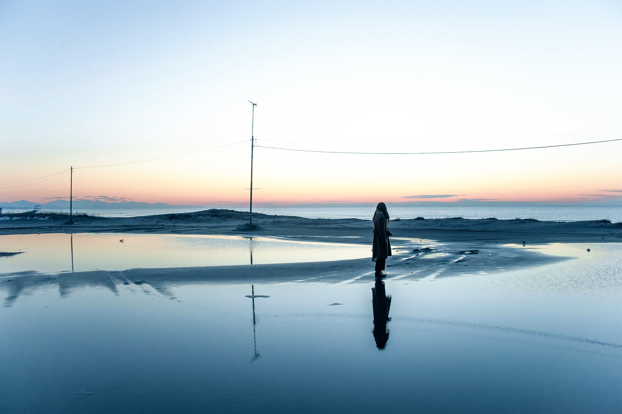People 2000x1331 women women outdoors landscape reflection water shore sky sea standing alone