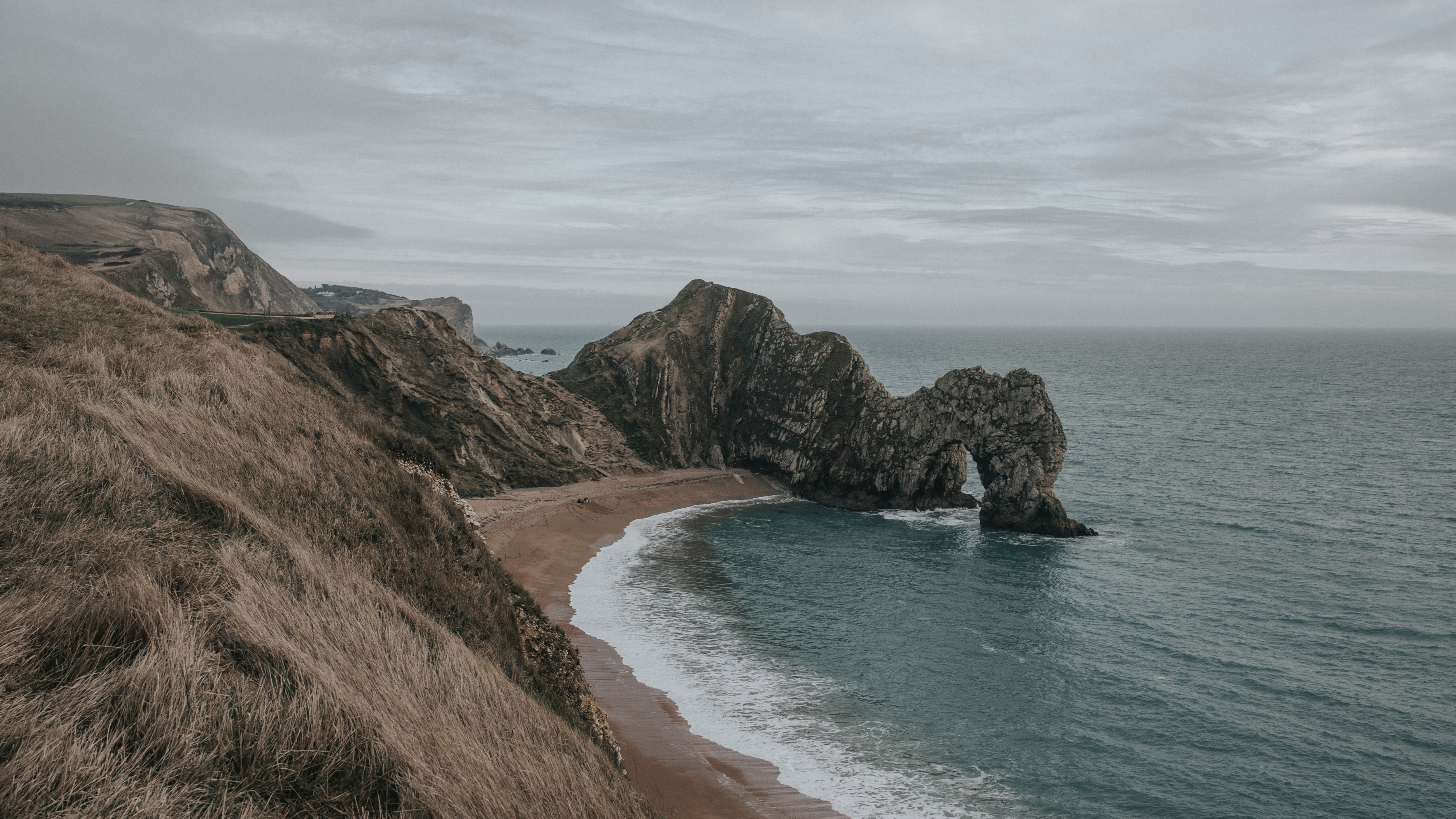 General 5120x2880 photography landscape coast cliff sea Durdle Door Dorset rocks rock formation sky outdoors beach England UK Jurassic Coast