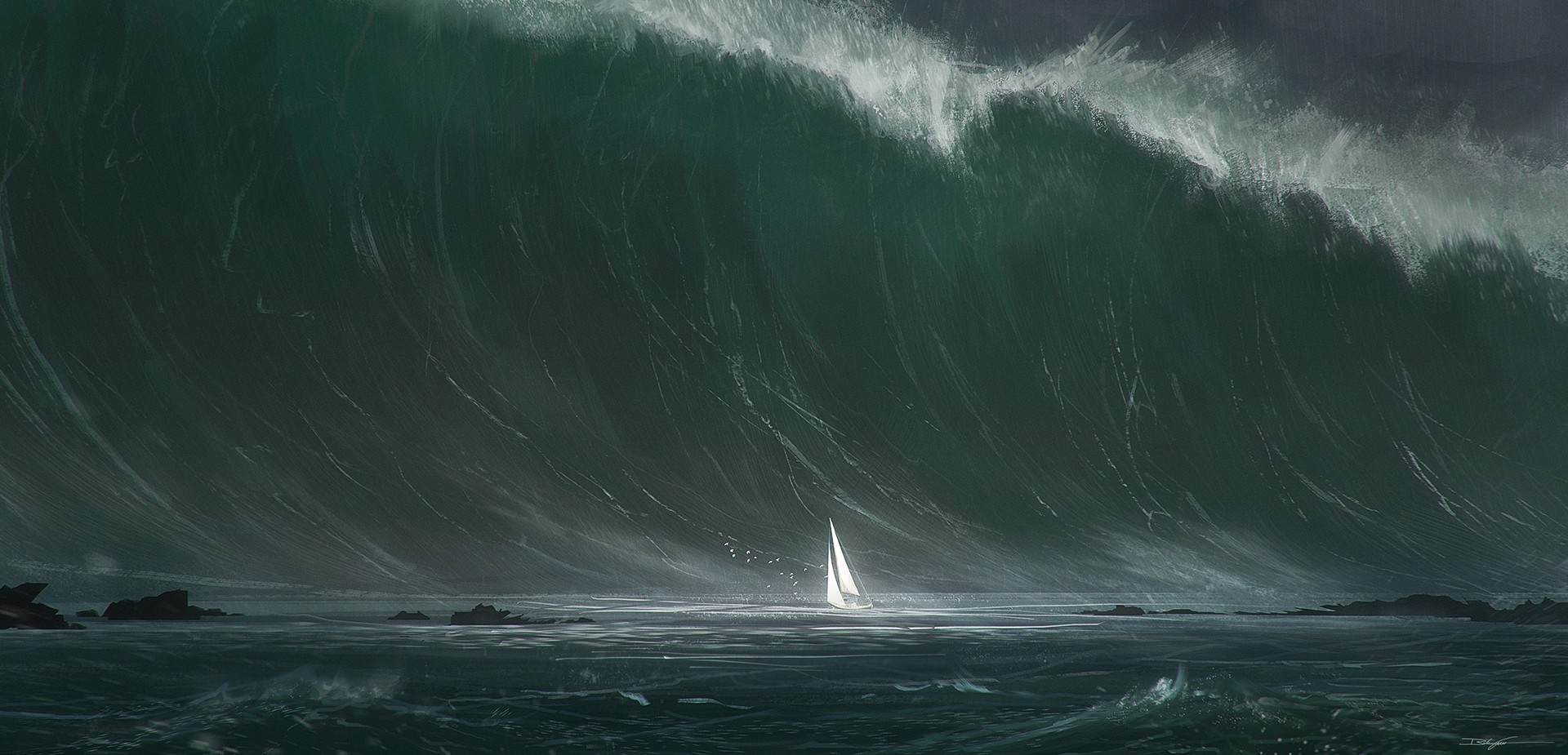 General 1920x925 nature tsunami apocalyptic boat waves Bastien Grivet