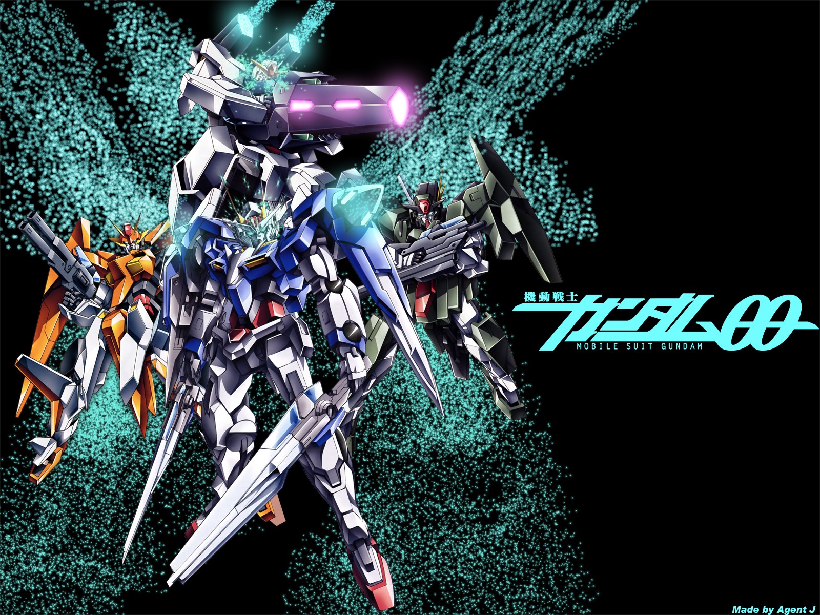 Anime 1600x1200 anime Mobile Suit Gundam 00 Gundam cyan