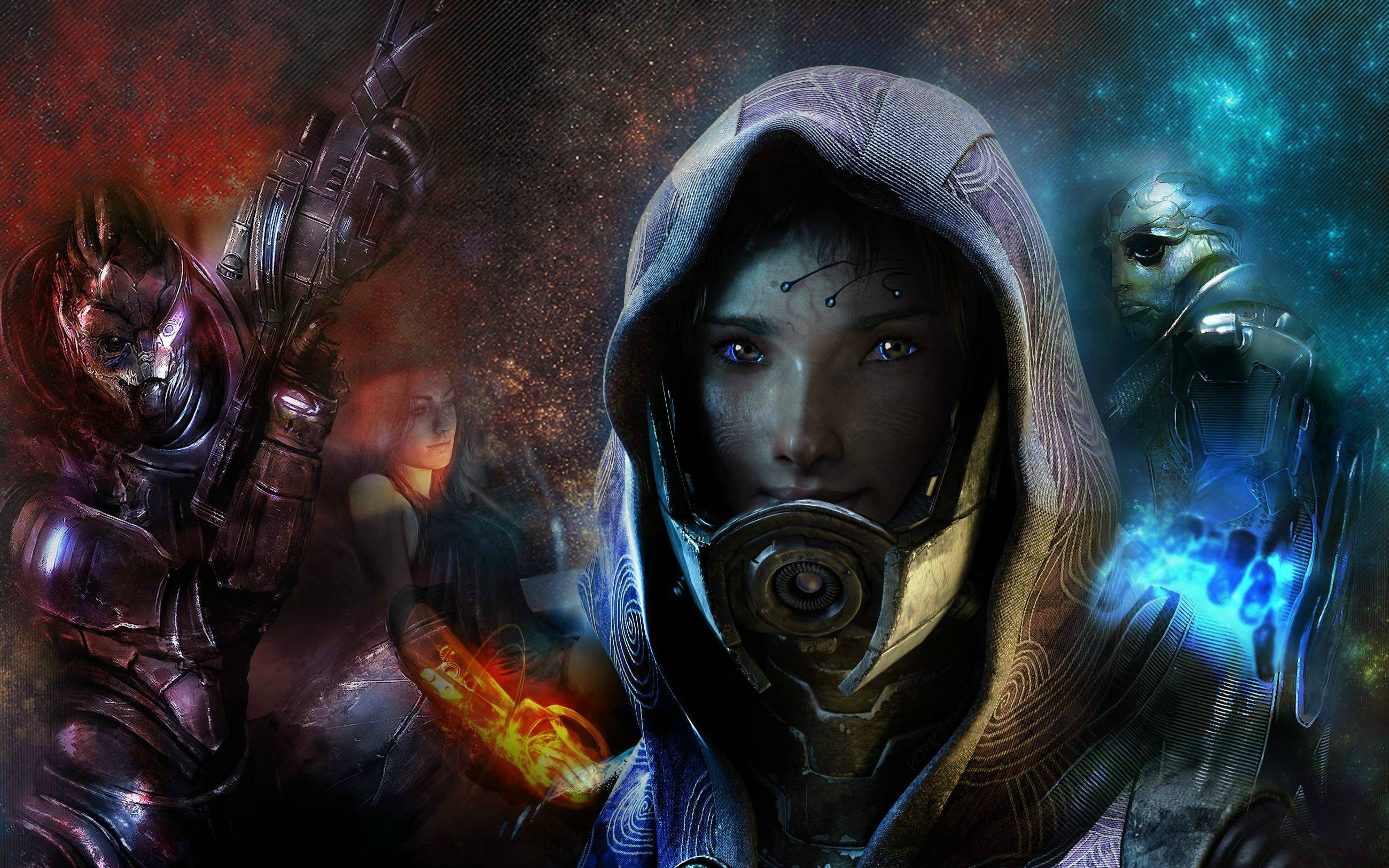 General 2600x1625 Mass Effect video games Mass Effect 3 video game art science fiction science fiction women PC gaming artwork Garrus Vakarian Miranda Lawson