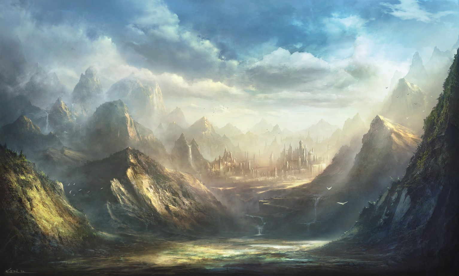 General 1534x923 fantasy art mountains fantasy city castle plateau landscape sky artwork