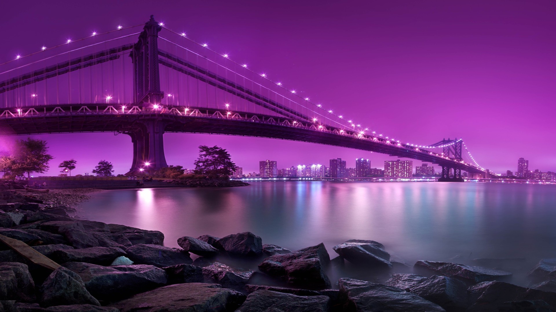 General 1920x1080 cityscape bridge purple water