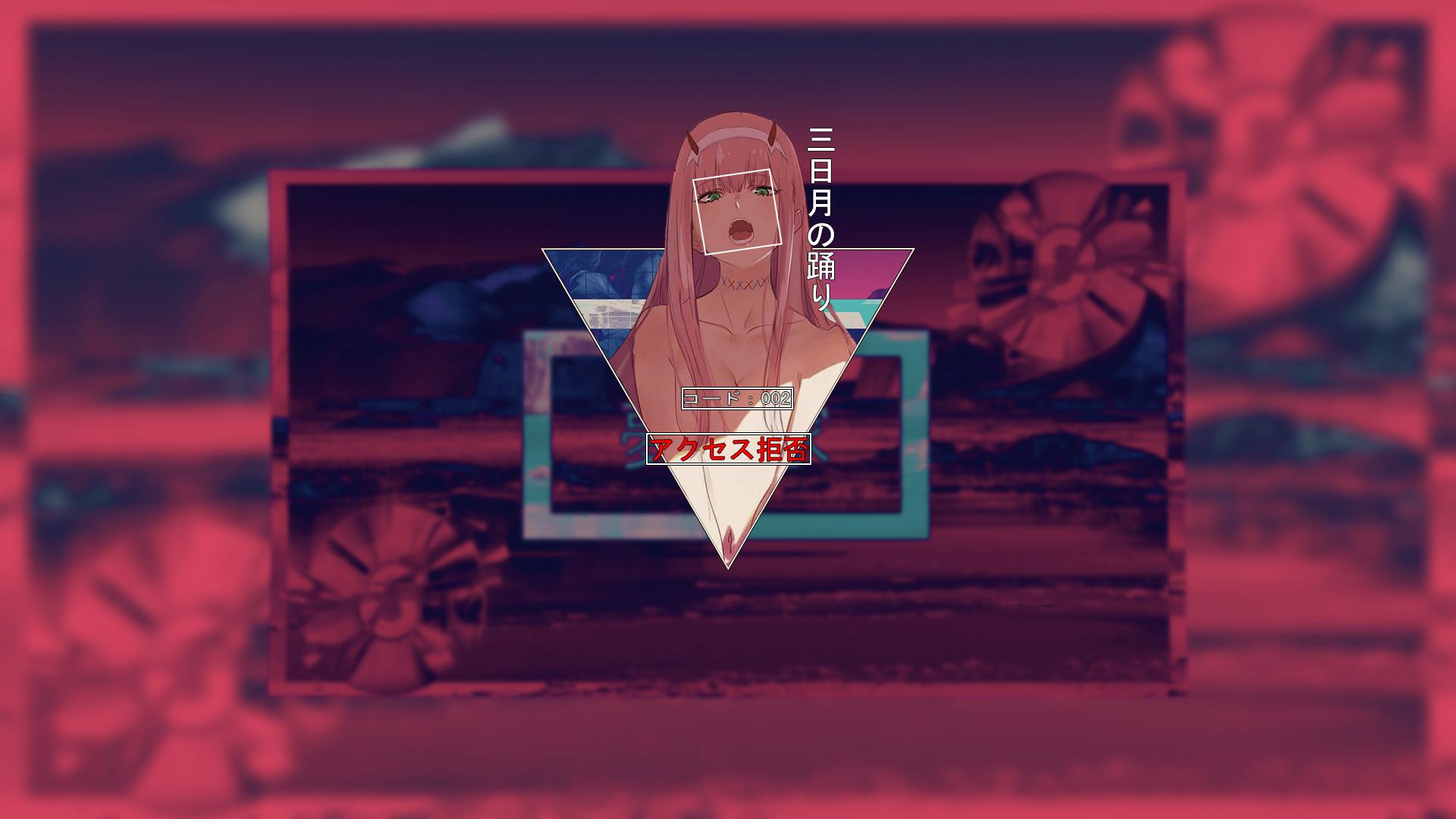 Anime 1920x1080 Zero Two (Darling in the FranXX) Darling in the FranXX anime triangle anime girls green eyes picture-in-picture