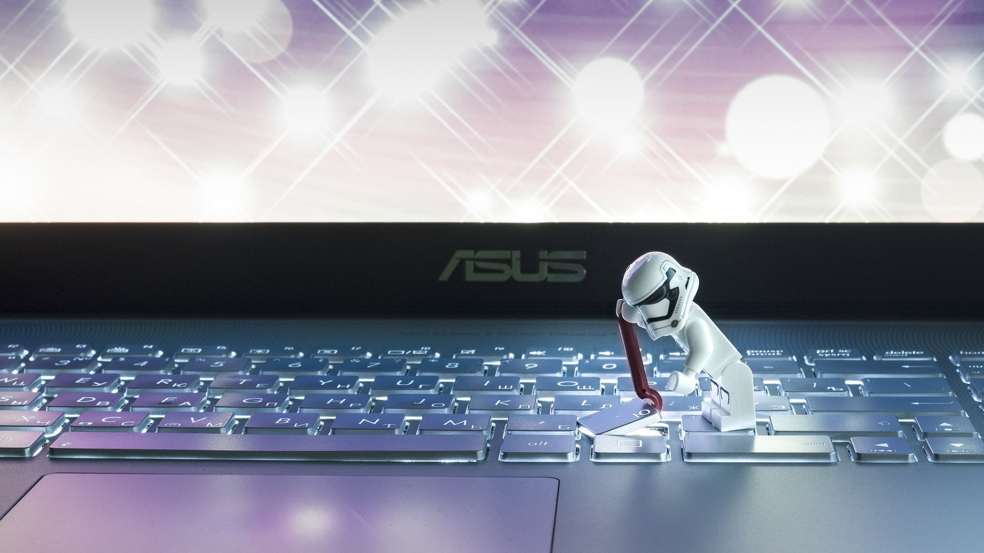 General 1920x1080 500px toys keyboards LEGO Star Wars ASUS laptop humor stormtrooper movie characters
