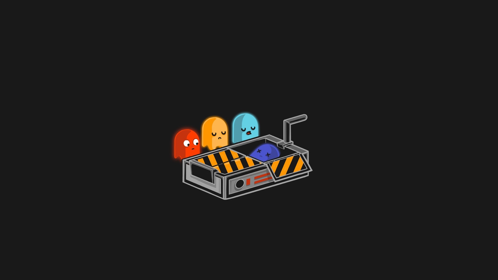 General 1920x1080 minimalism humor ghost Pac-Man  video games