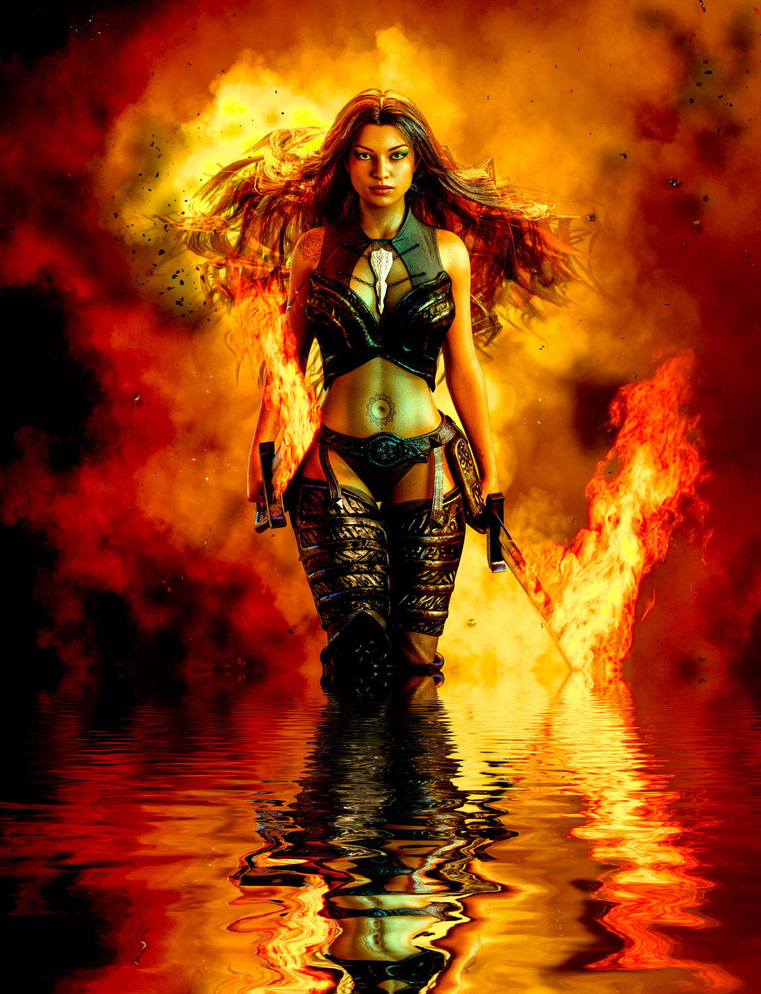 General 1567x2048 Samantha Wells 500px fire digital art fantasy girl