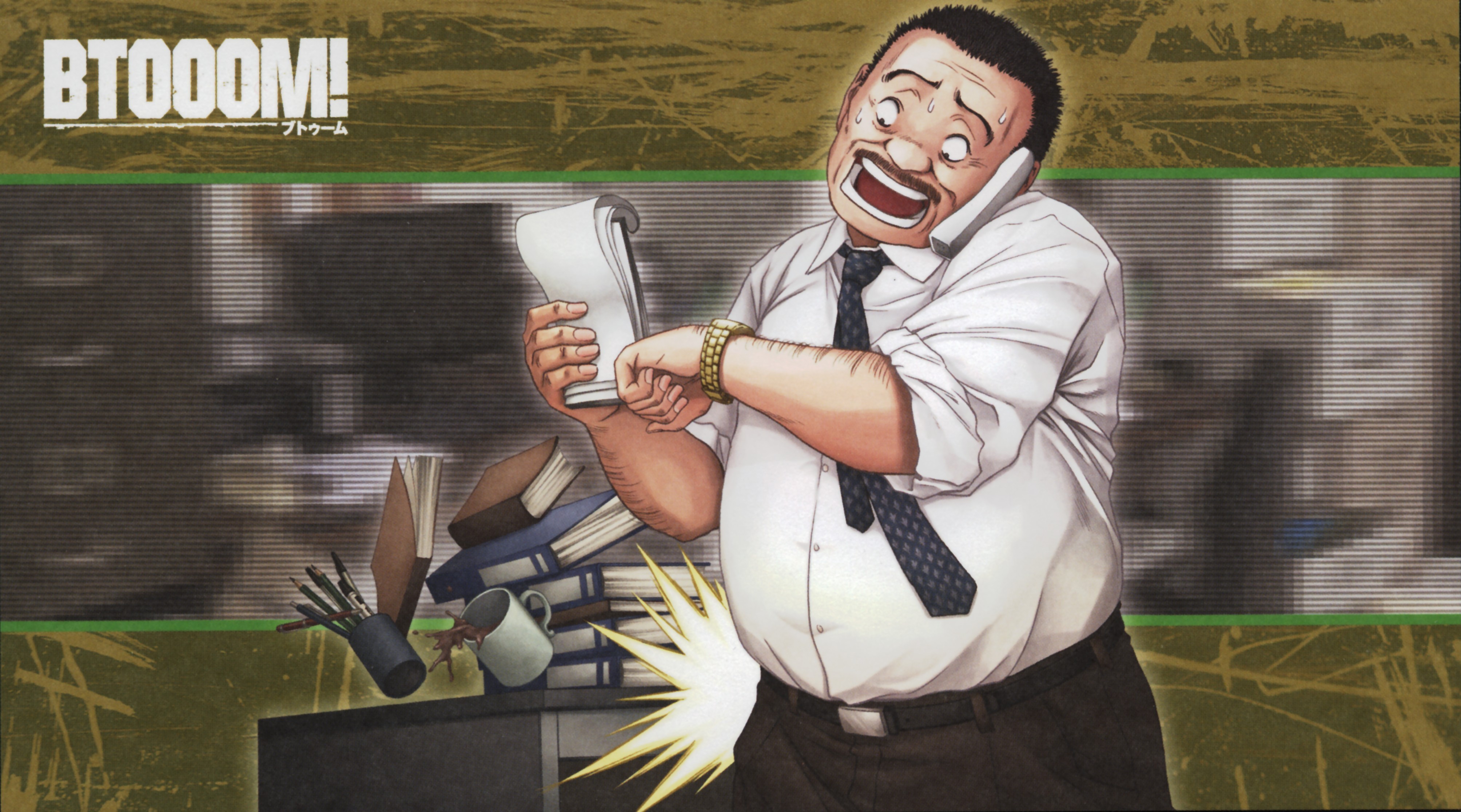 Anime 4016x2232 anime Btooom! anime men tie coffee sweat phone