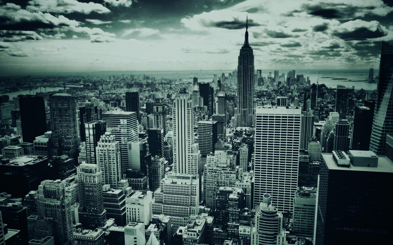 General 1280x800 cityscape monochrome New York City