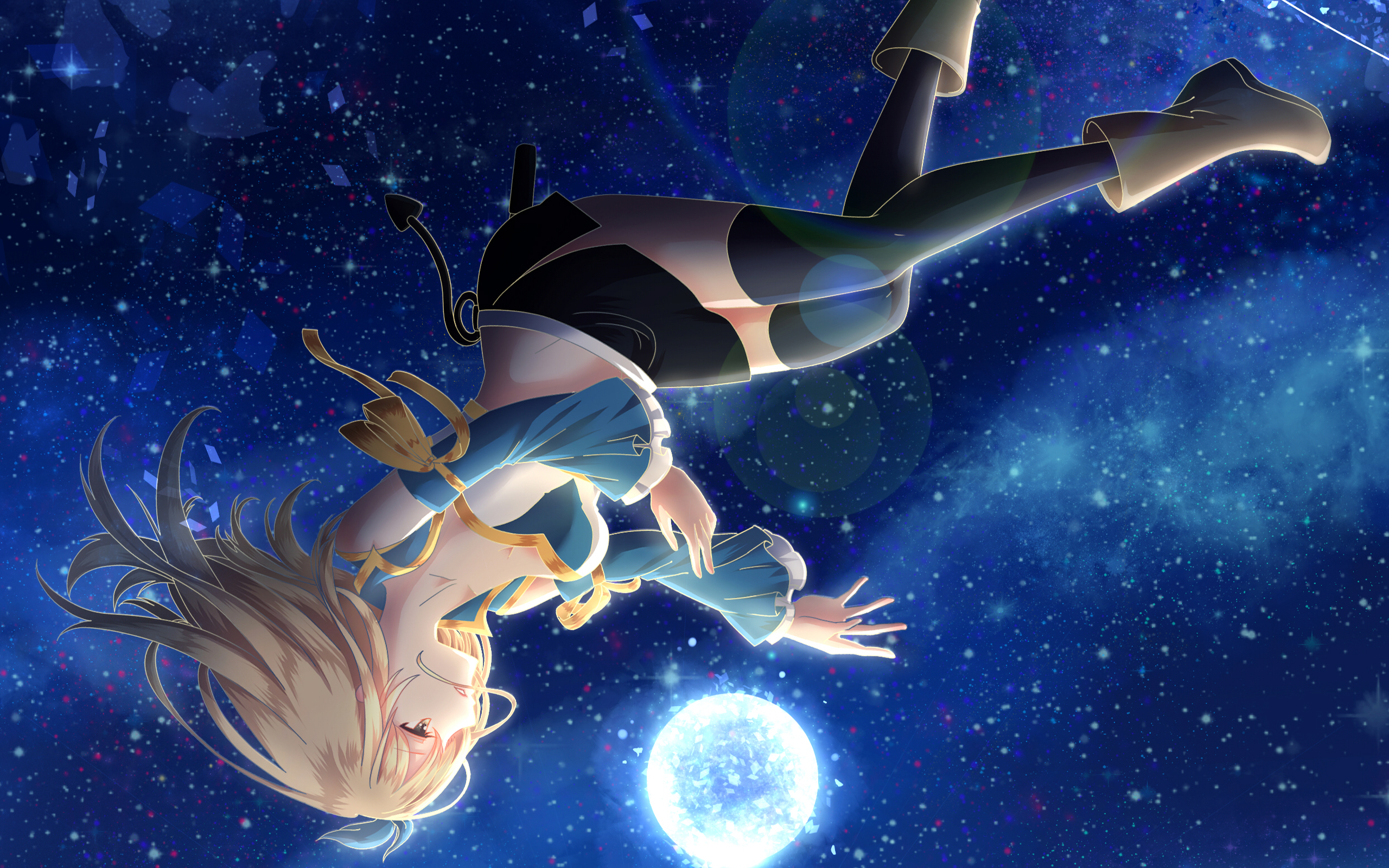 Anime 2560x1600 Fairy Tail Heartfilia Lucy  blonde space Moon