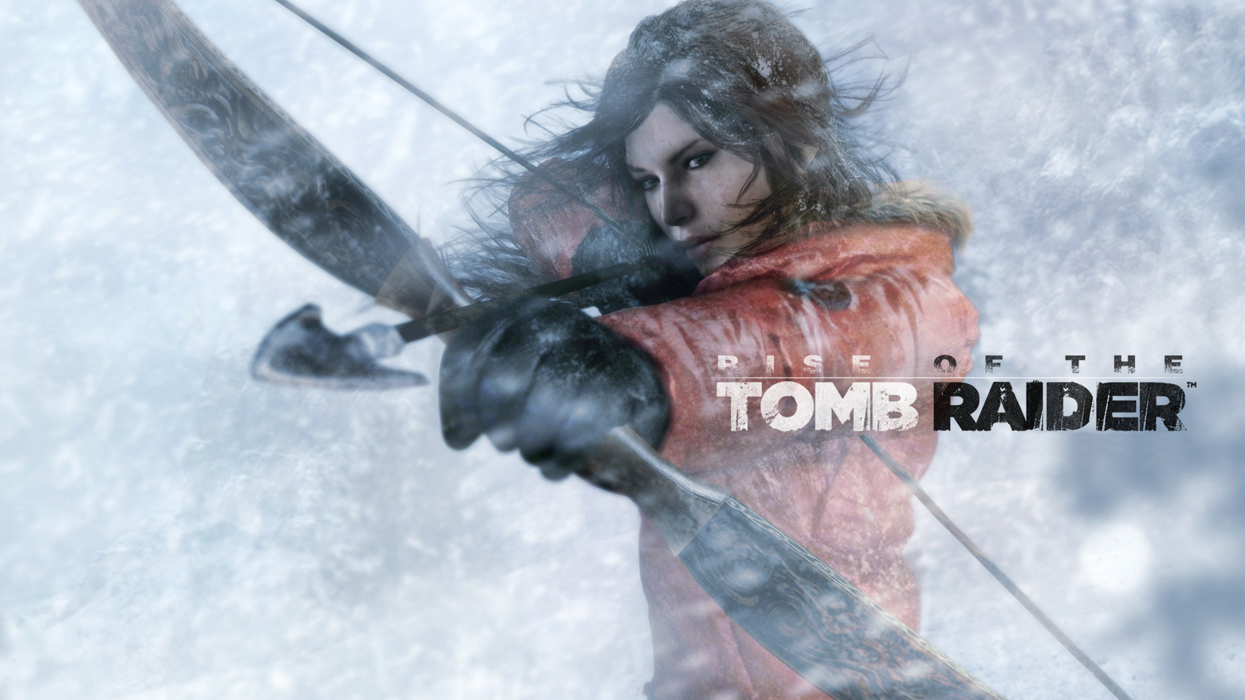 General 2560x1440 PC gaming Rise of the Tomb Raider Tomb Raider Lara Croft (Tomb Raider) aiming bow and arrow cold ice video games video game characters video game girls