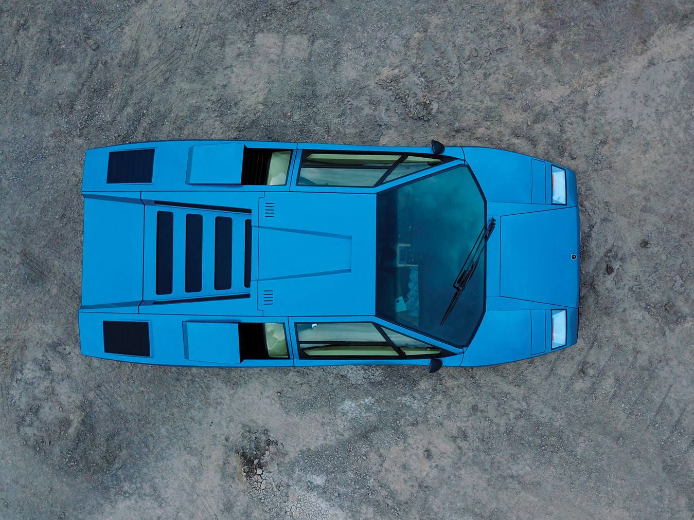 General 1349x1012 Lamborghini Countach classic car blue cars pop-up headlights top view car Lamborghini