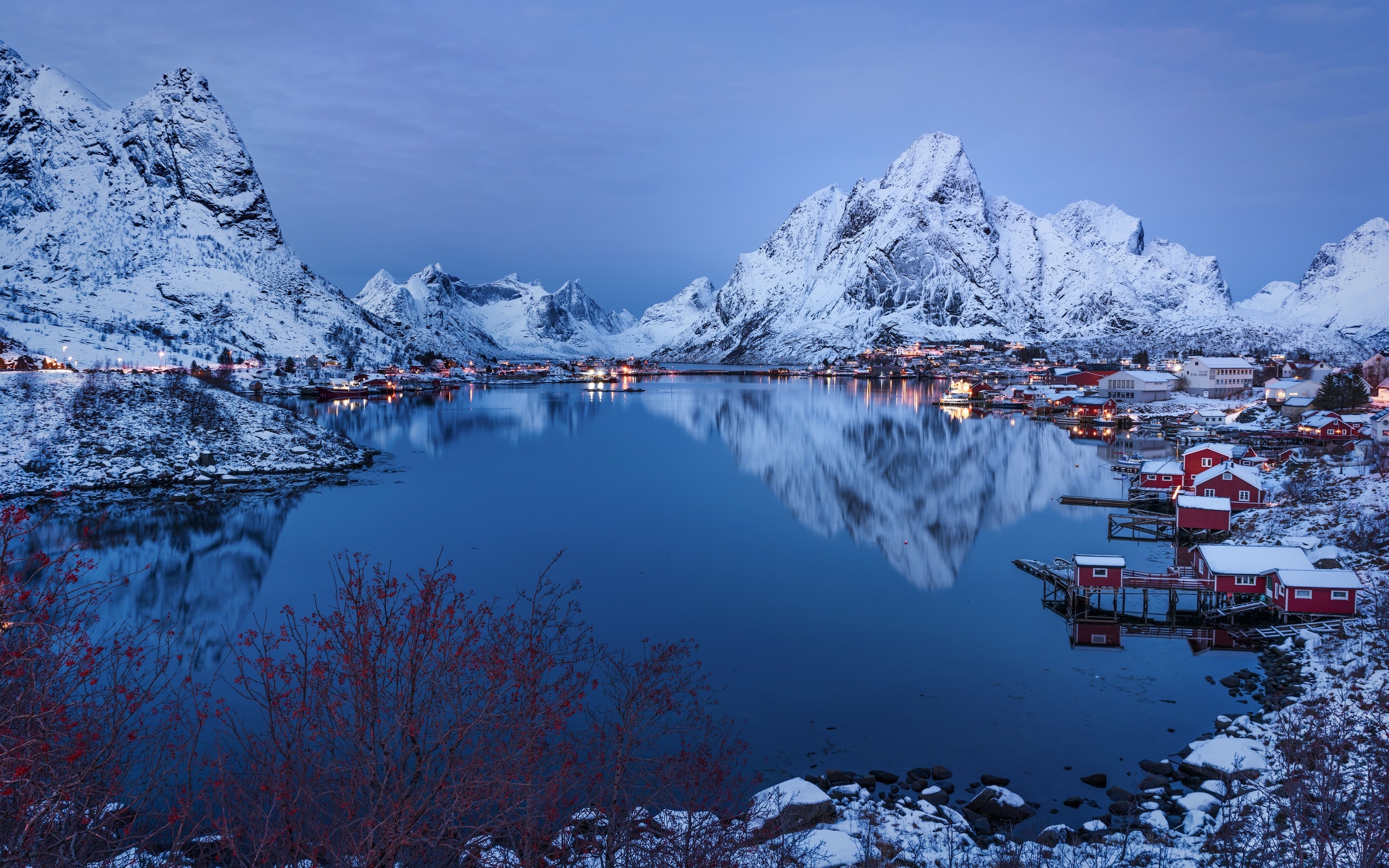 General 2560x1600 nature blue Norway mountains landscape snow lake calm reflection