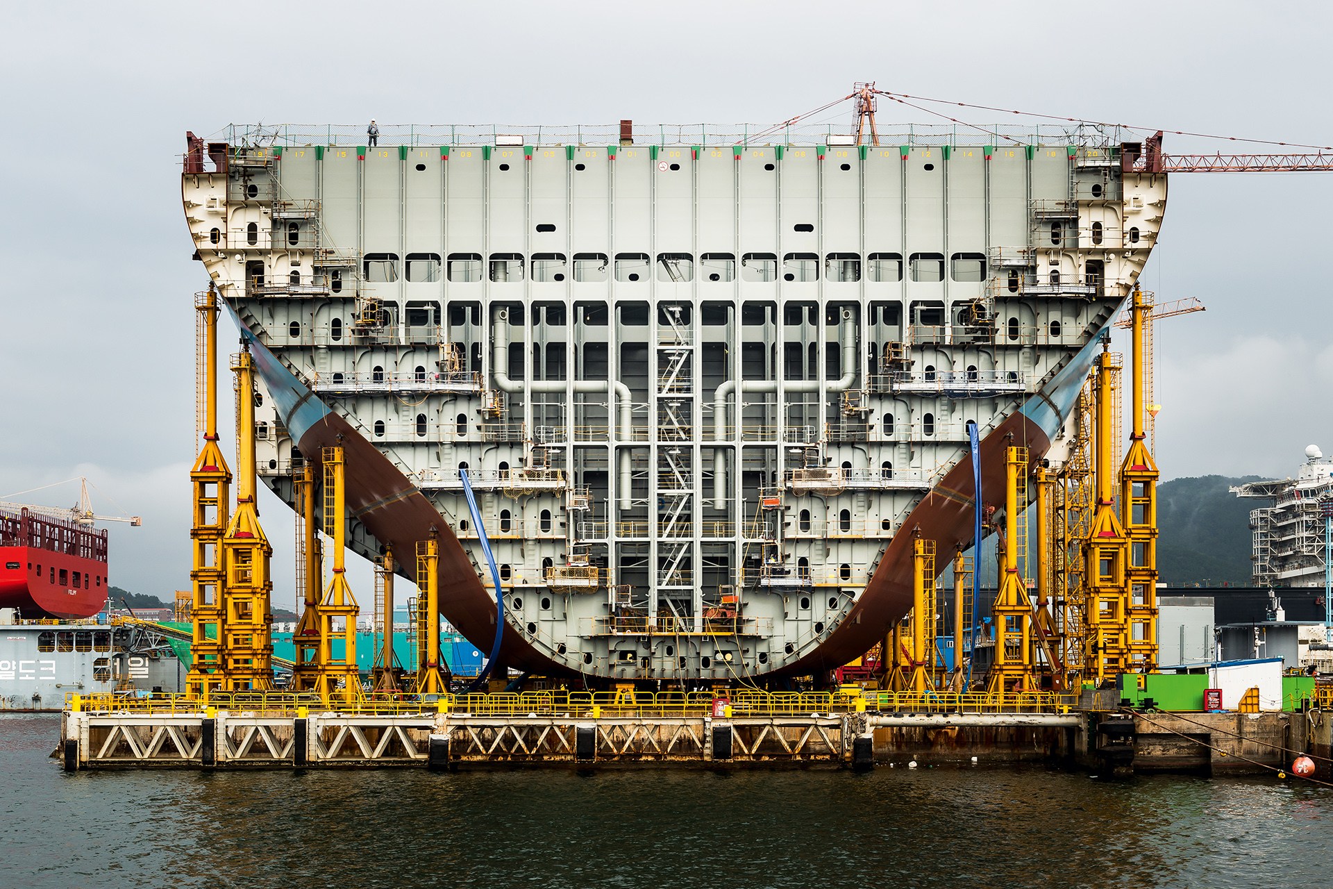 General 1920x1280 ship shipyard dock construction water cranes (machine) pipes technology metal cross section