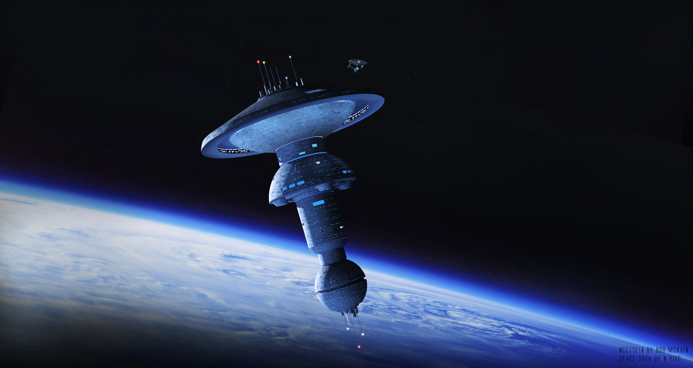 General 2879x1530 digital art futuristic space Star Trek