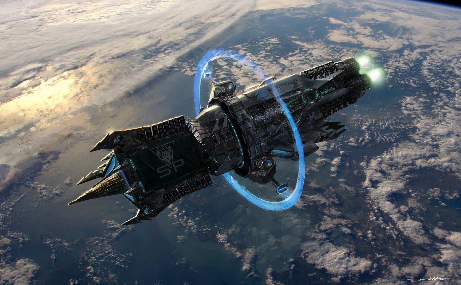 General 1920x1187 space spaceship planet science fiction artwork digital art