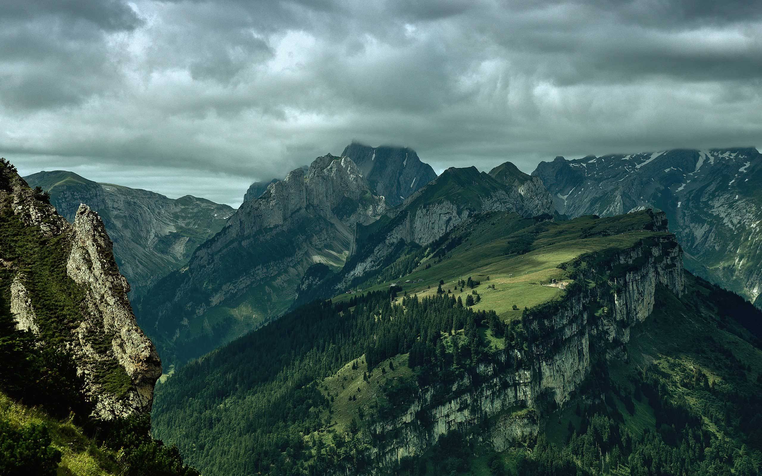 General 2560x1600 mountains nature landscape clouds Switzerland mountain pass sky Europe green Alps