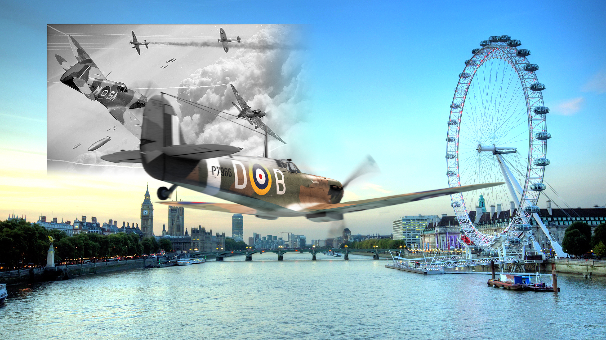 General 2560x1440 digital art aircraft London military aircraft