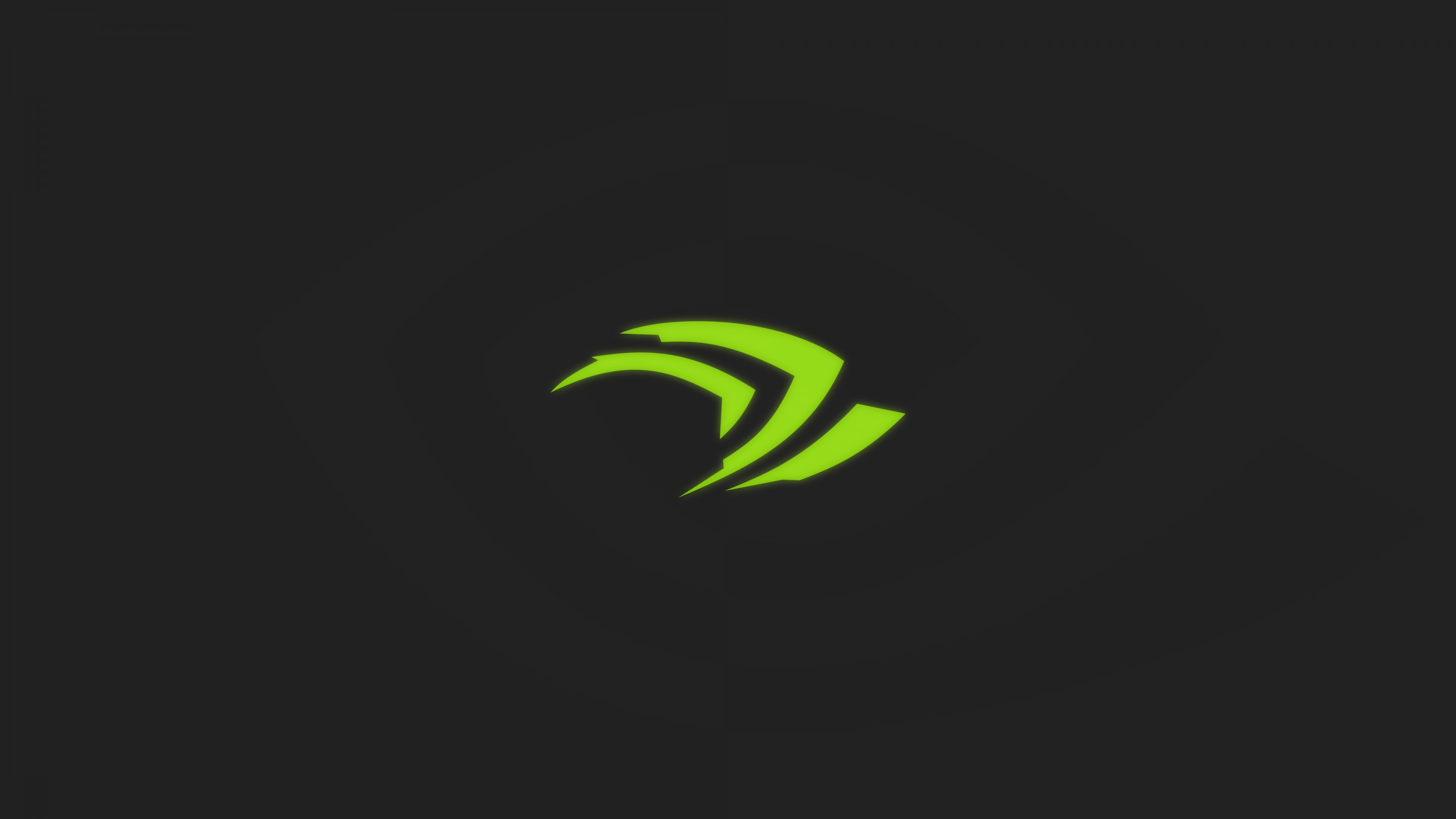 General 2880x1620 Nvidia logo minimalism gray green simple background black background brand