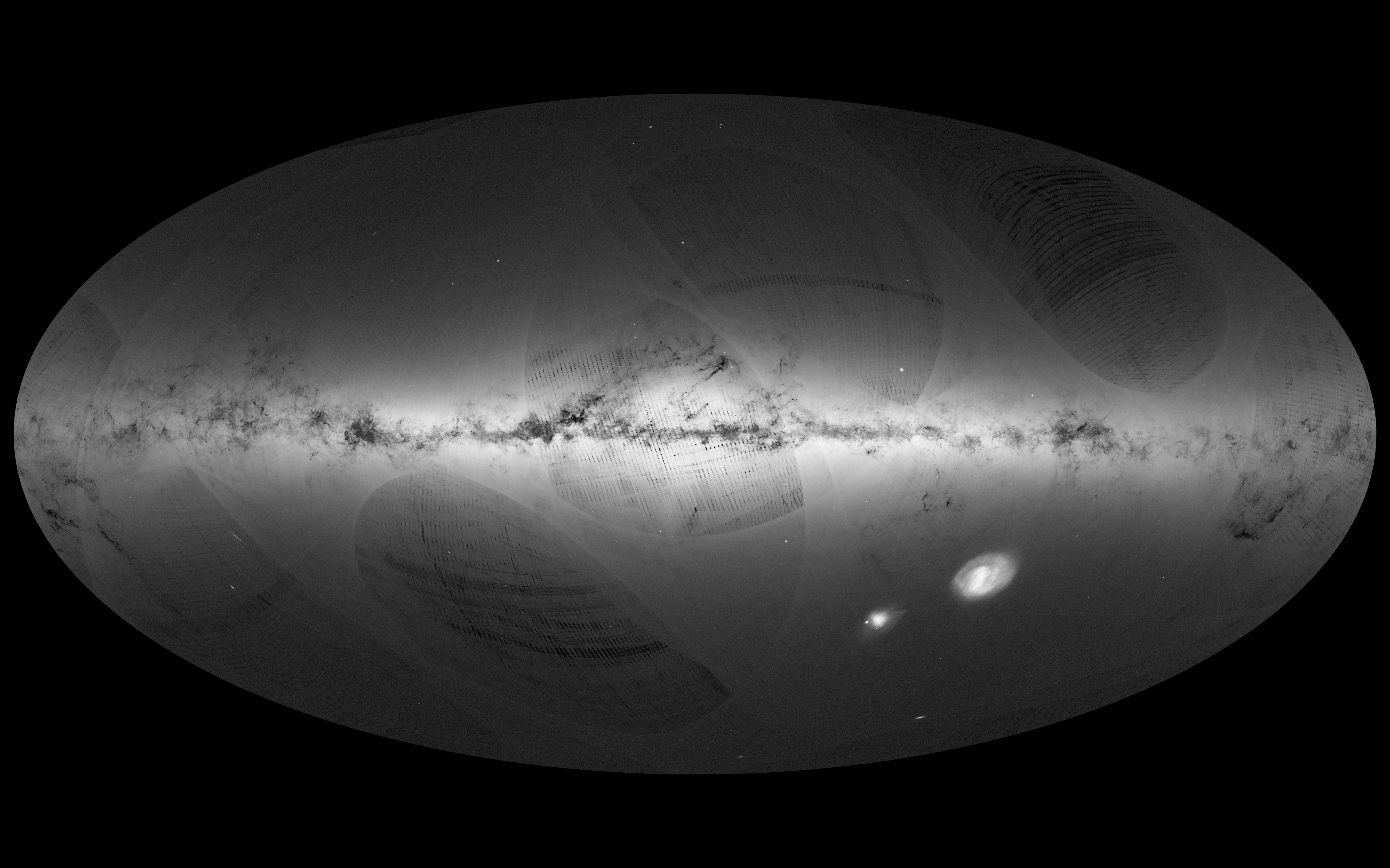 General 3840x2400 Gaia space galaxy stars planet universe satellite Milky Way digital art simple background