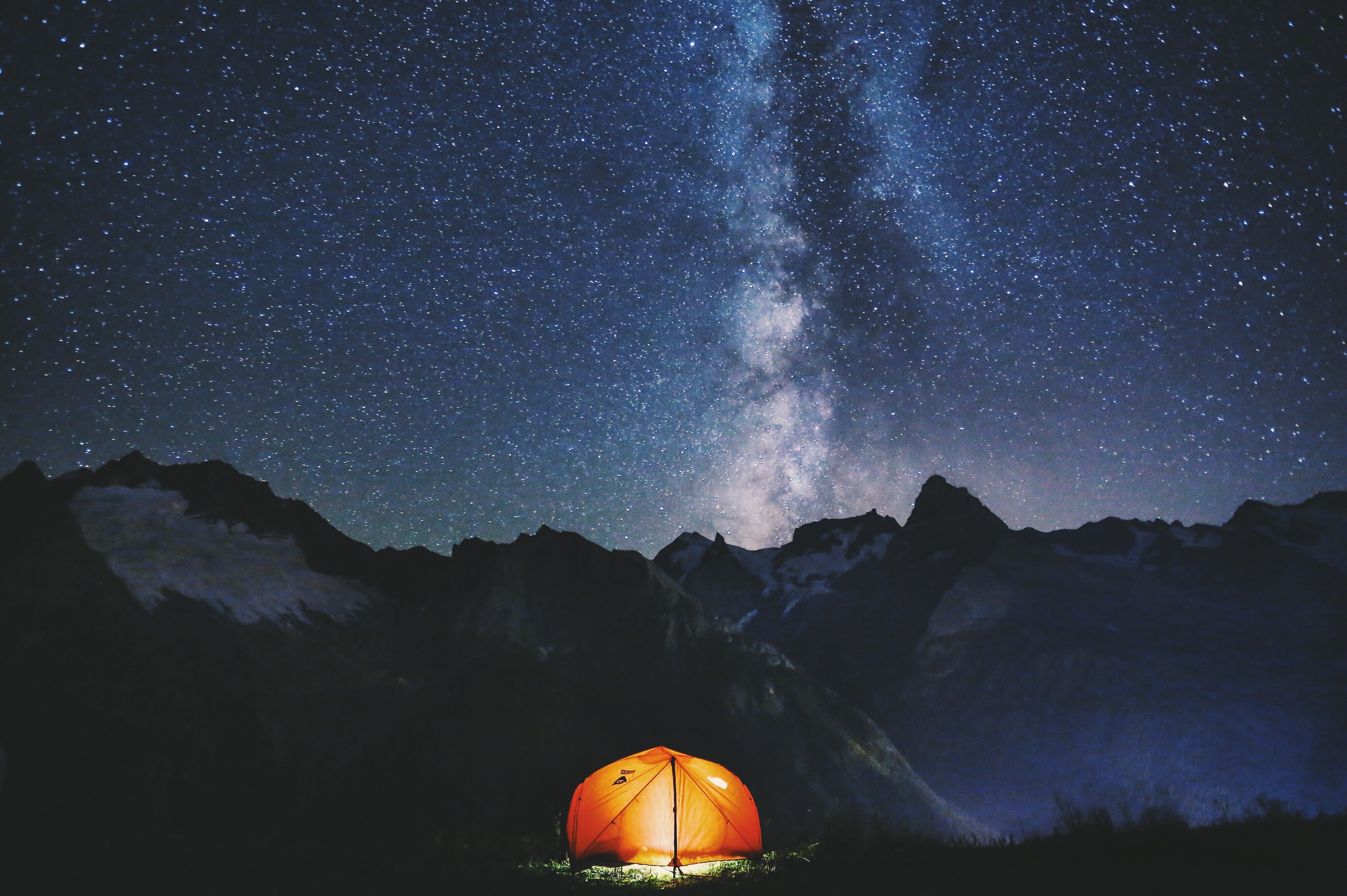 General 4096x2726 stars night sky tent night starred sky mountains