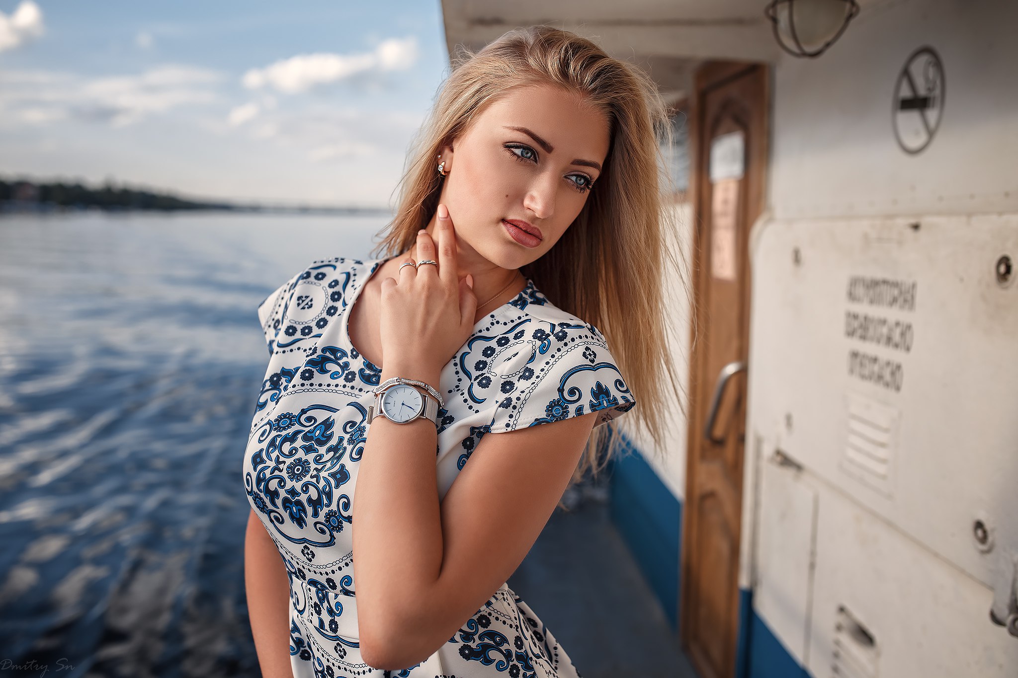 People 2048x1365 Dmitry Shulgin women water model blue eyes Karina Tikhonovskaya
