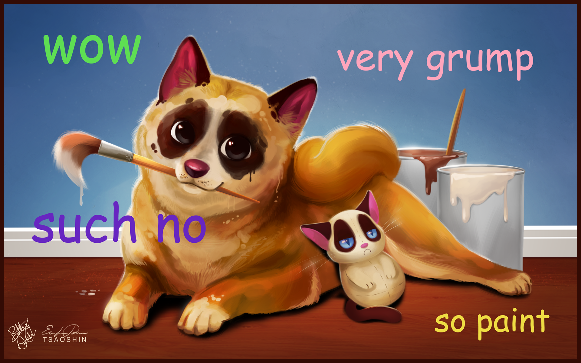 General 1920x1200 animals dog artwork memes Grumpy Cat