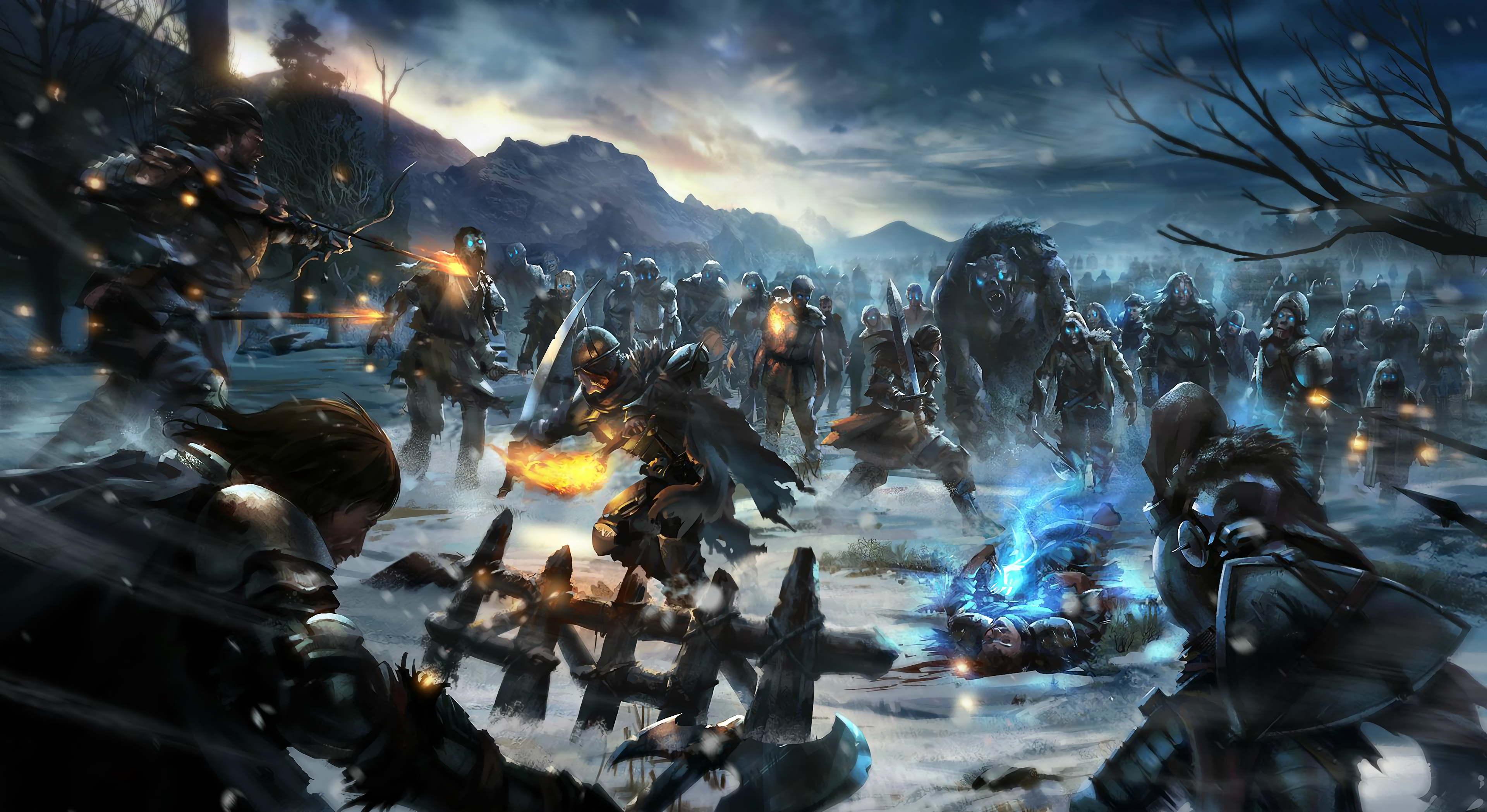 General 3840x2098 A Song of Ice and Fire fantasy art battle artwork