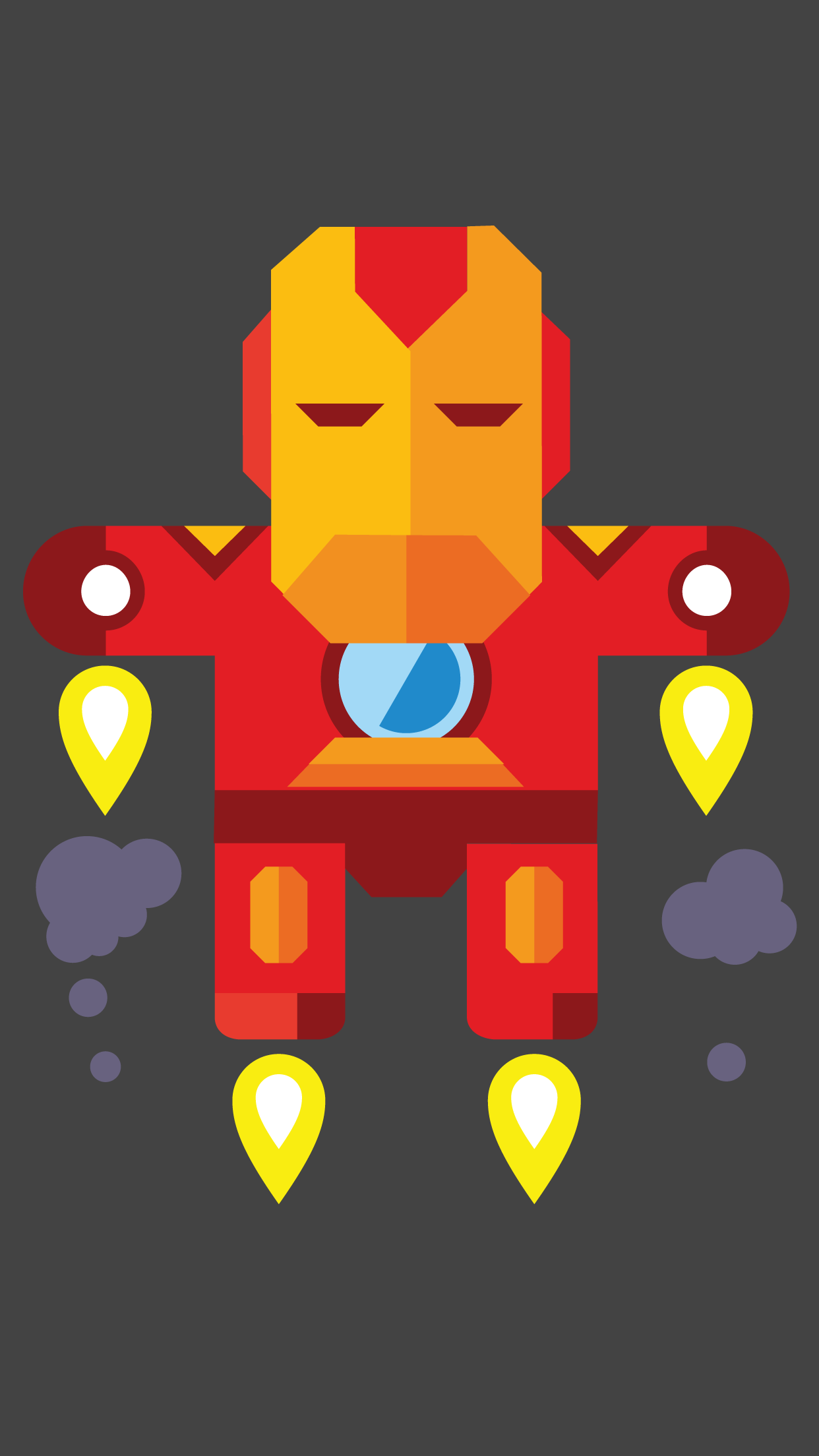 General 1242x2208 Iron Man armor minimalism simple background gray background artwork Marvel Comics