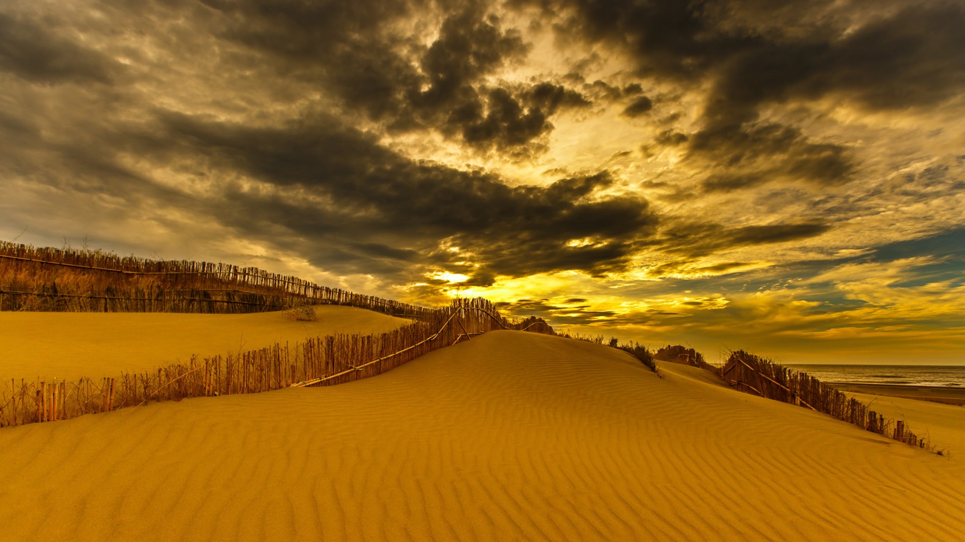 General 1920x1080 clouds desert dunes sand Sun plants Taiwan HDR outdoors Asia sunlight