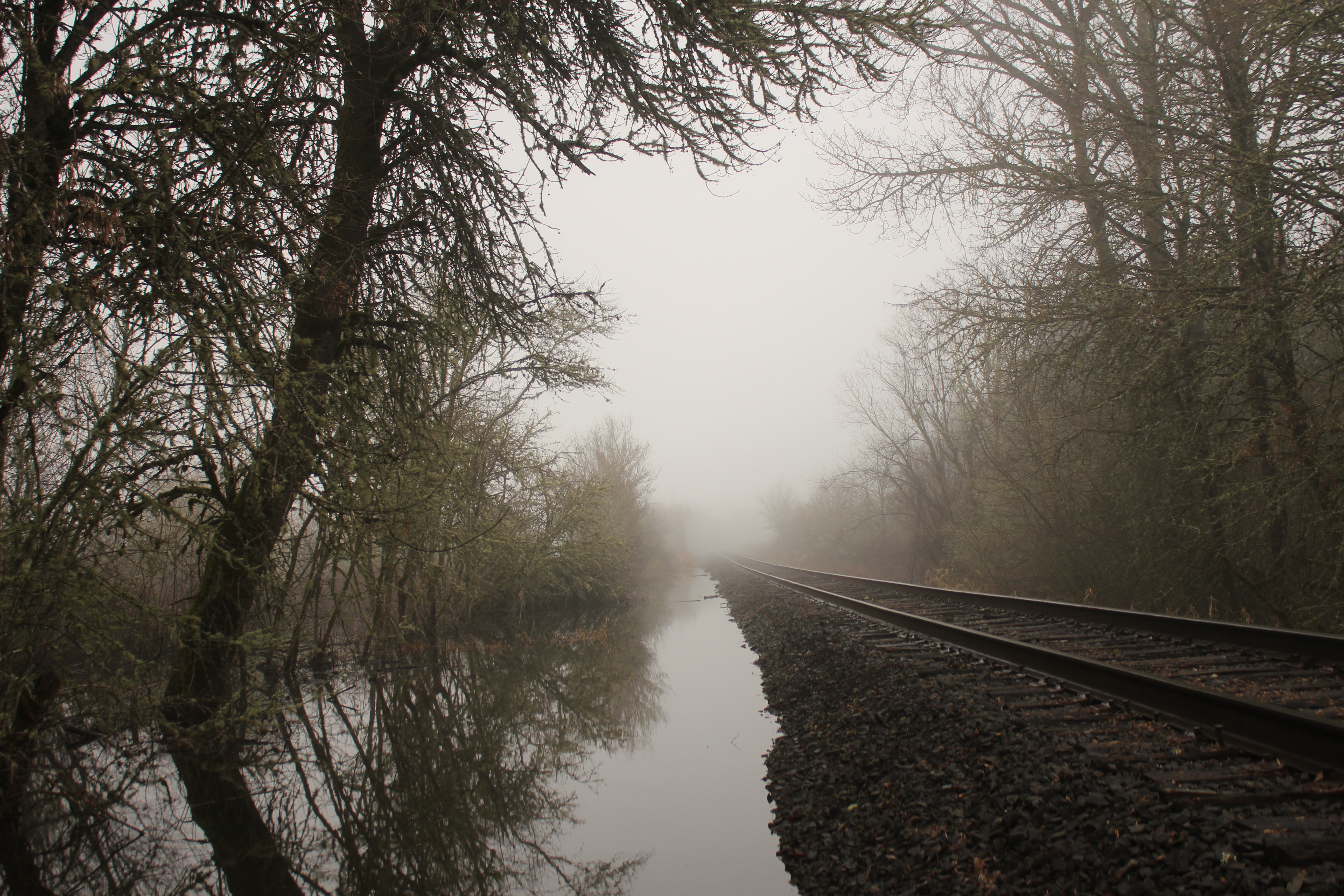 General 5184x3456 railway mist water reflection spooky street
