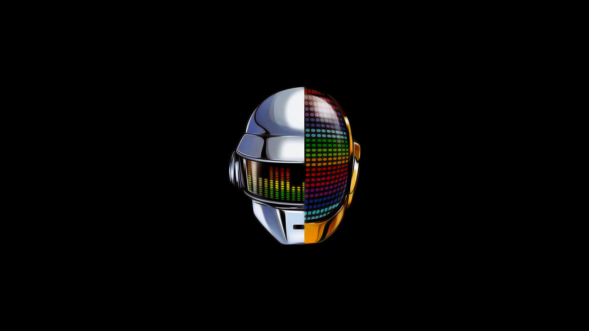 General 1920x1080 Daft Punk music robot black electronic music helmet minimalism simple background black background artwork musician