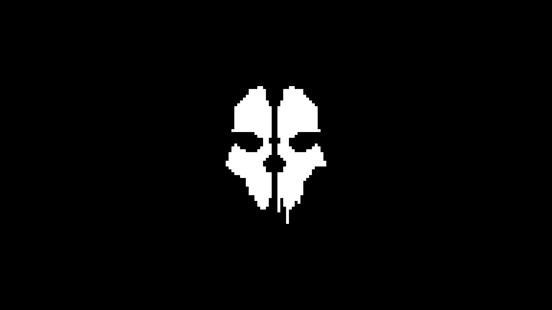 General 1920x1080 pixel art pixels Call of Duty: Ghosts Call of Duty PC gaming video games minimalism simple background black background video game art skull