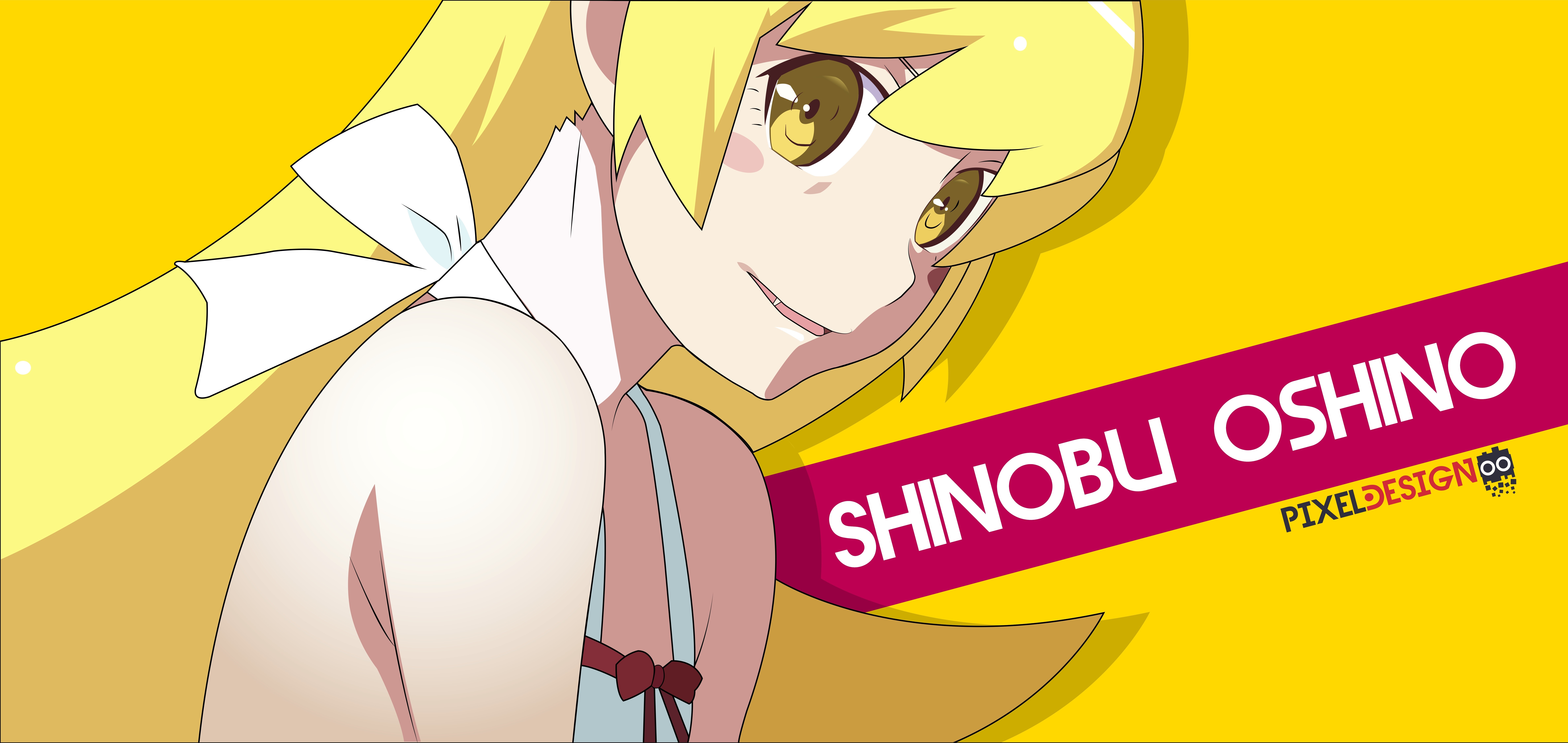 Anime 9500x4504 Monogatari Series anime girls Oshino Shinobu