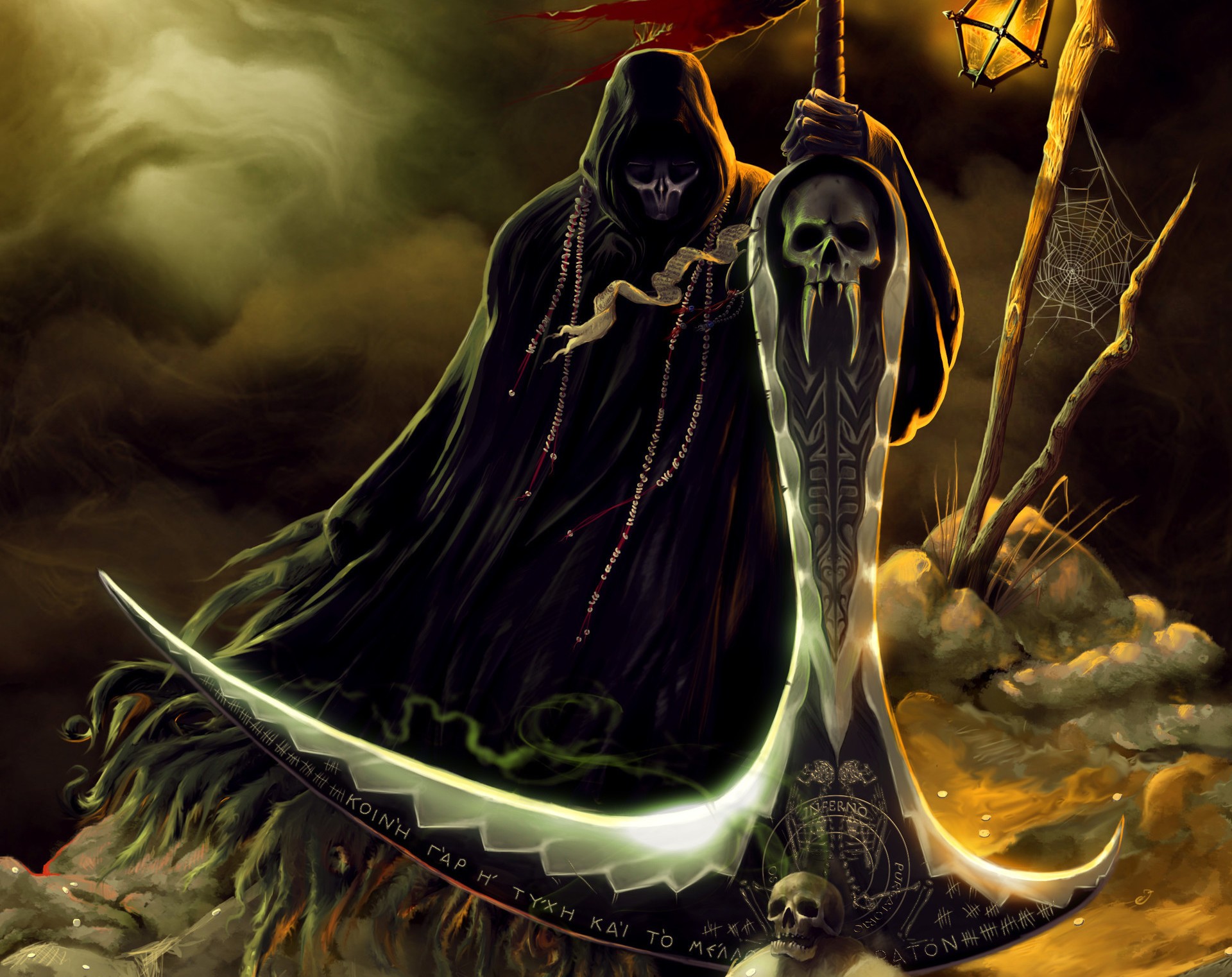 General 1920x1522 Grim Reaper skull fantasy art digital art