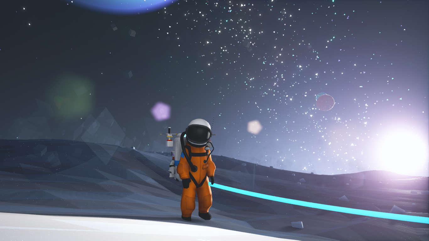 General 1366x768 Astroneer space lens flare astronaut low poly