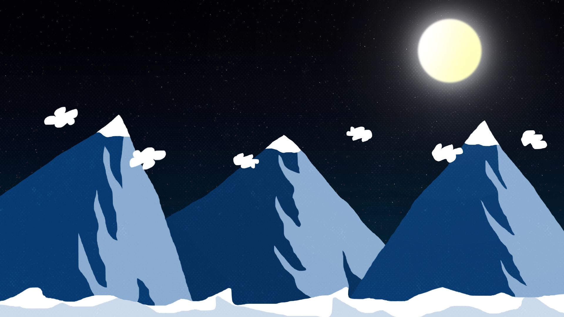 General 1920x1080 graphic design minimalism artwork landscape mountains night starry night