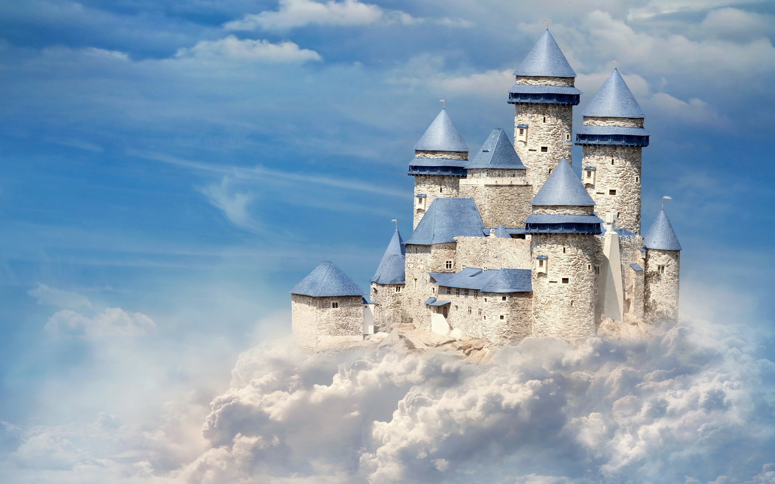 General 2560x1600 clouds castle digital art photo manipulation sky tower