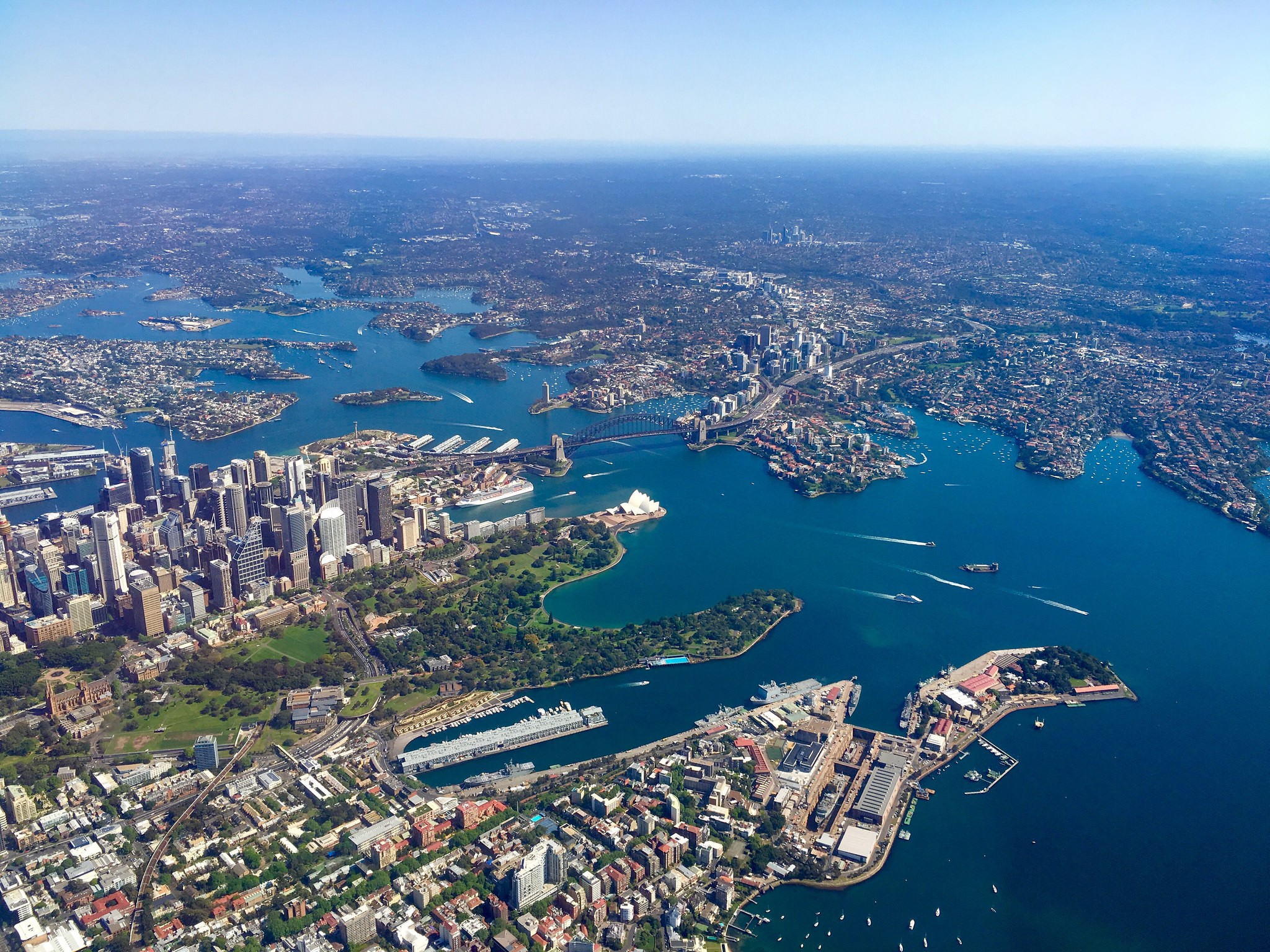 General 2048x1536 Australia Sydney aerial view city cityscape sea