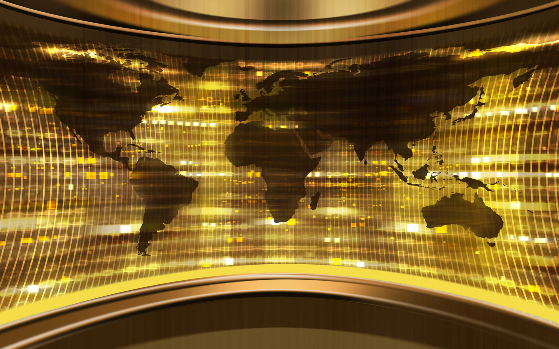 General 1920x1200 world map digital art gold yellow CGI
