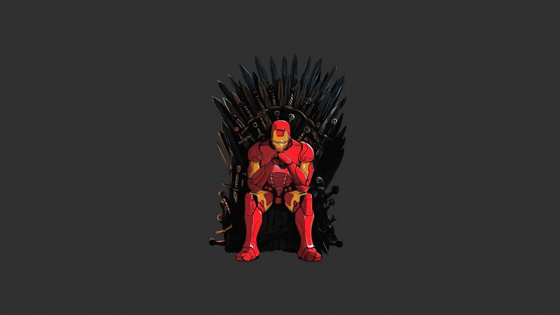 General 1920x1080 Iron Man Game of Thrones Iron Throne crossover minimalism superhero Marvel Comics