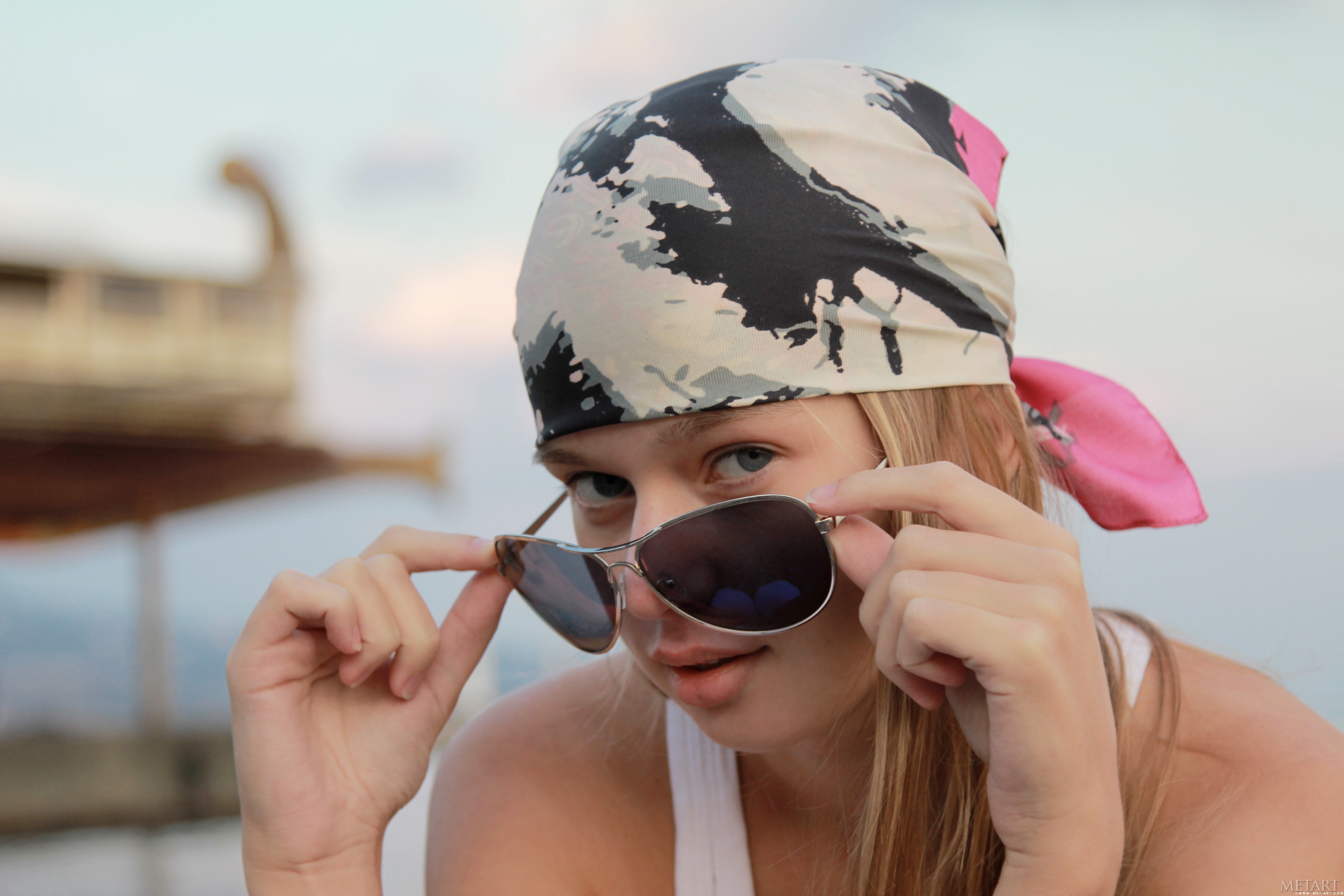 People 5184x3456 Taya Karpenko women blonde MetArt sunglasses model face juicy lips Ukrainian Ukrainian women women with shades