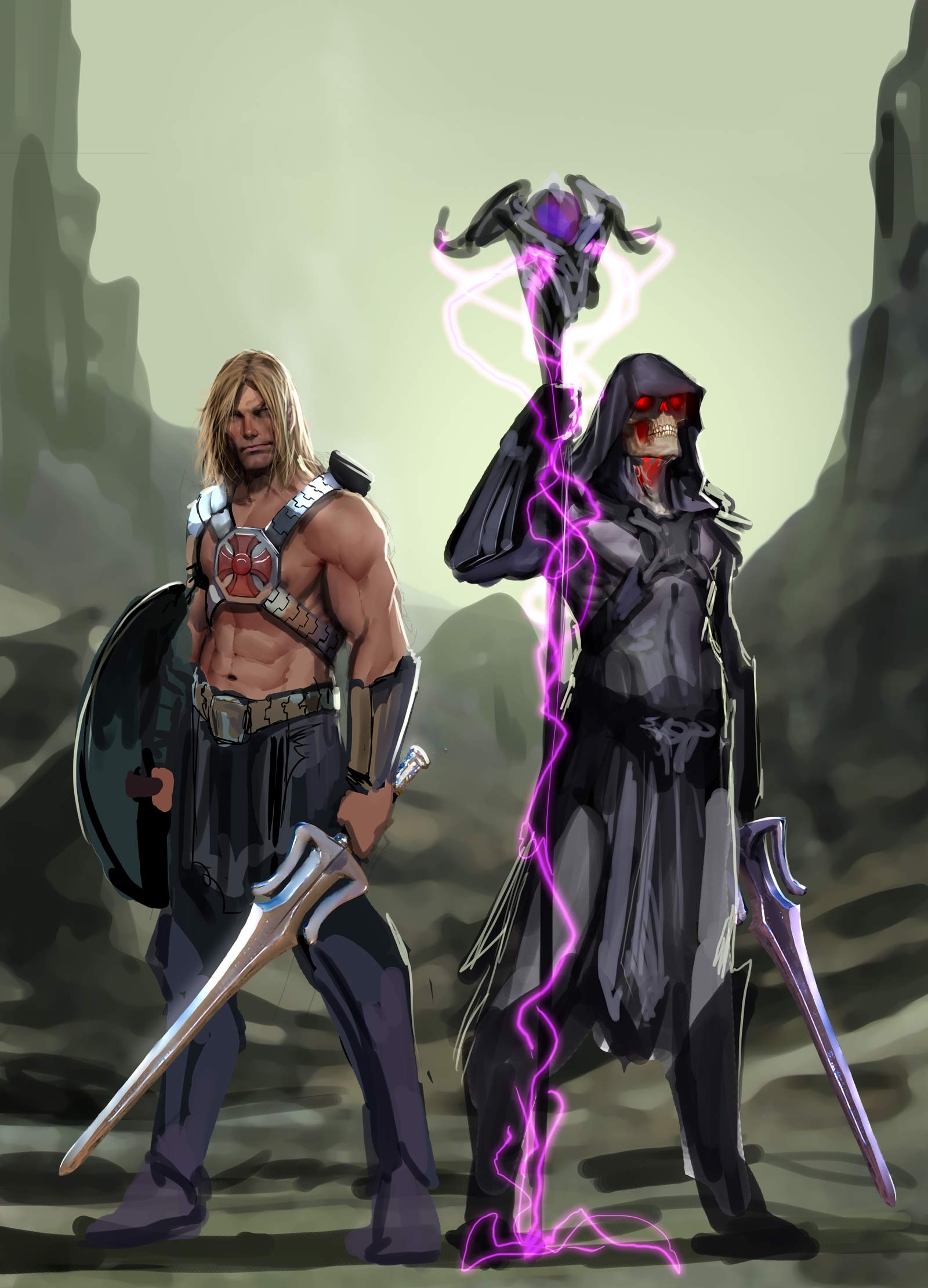 Anime 1600x2220 Nebezial He-Man Skeletor He-Man and the Masters of the Universe