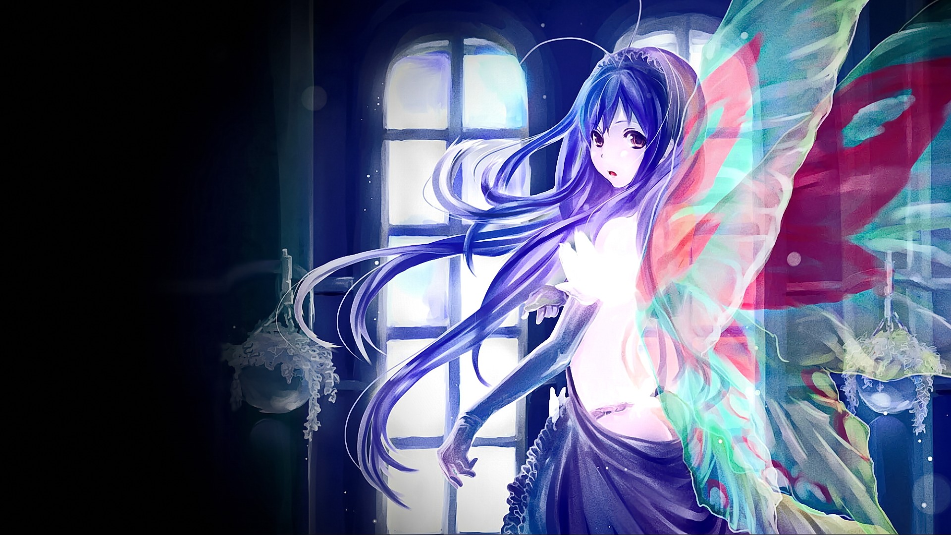 Anime 1920x1080 anime anime girls long hair looking at viewer Accel World purple hair fantasy art fantasy girl