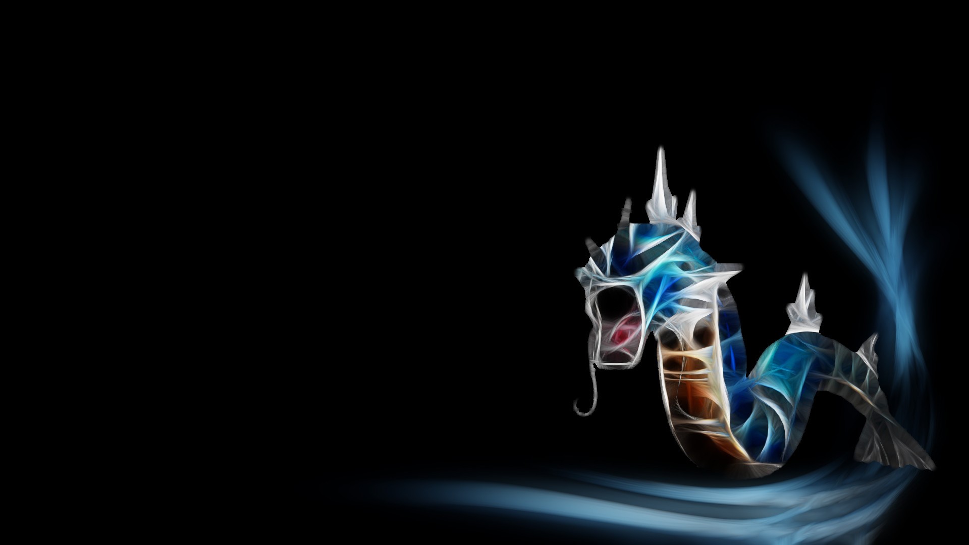 Anime 1920x1080 simple background Pokémon abstract 3D Abstract serpent open mouth black background whiskers