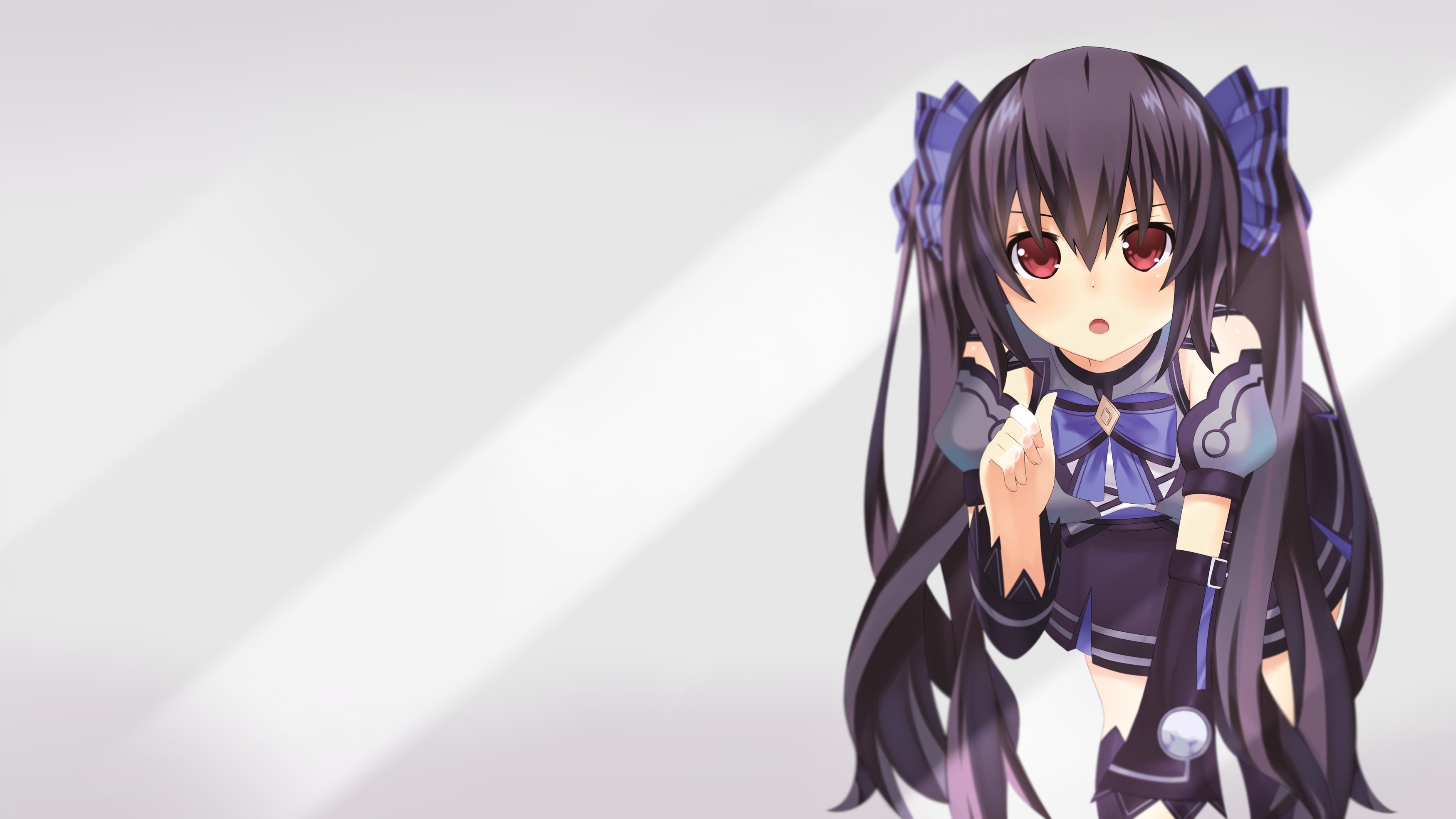 Anime 3500x1969 anime anime girls Hyperdimension Neptunia long hair red eyes twintails simple background hair in face open mouth white background DeviantArt looking at viewer