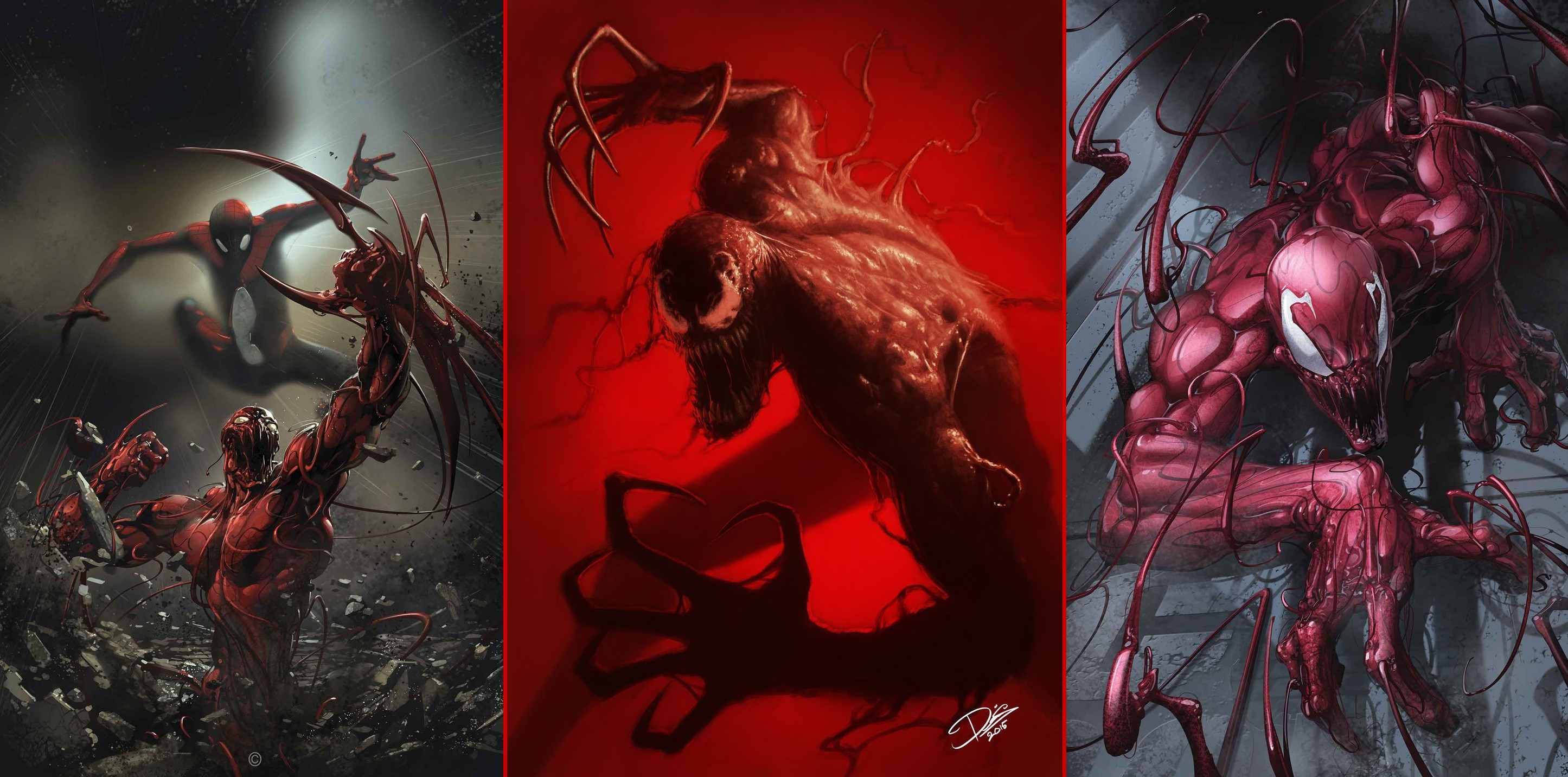 General 2891x1432 artwork collage Spider-Man Carnage Marvel Comics