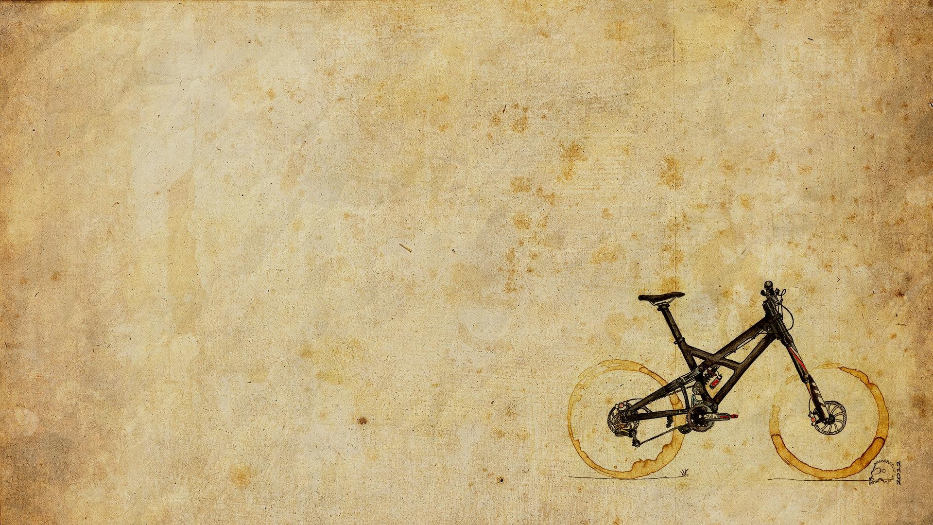 Anime 1920x1080 bicycle watercolor simple background